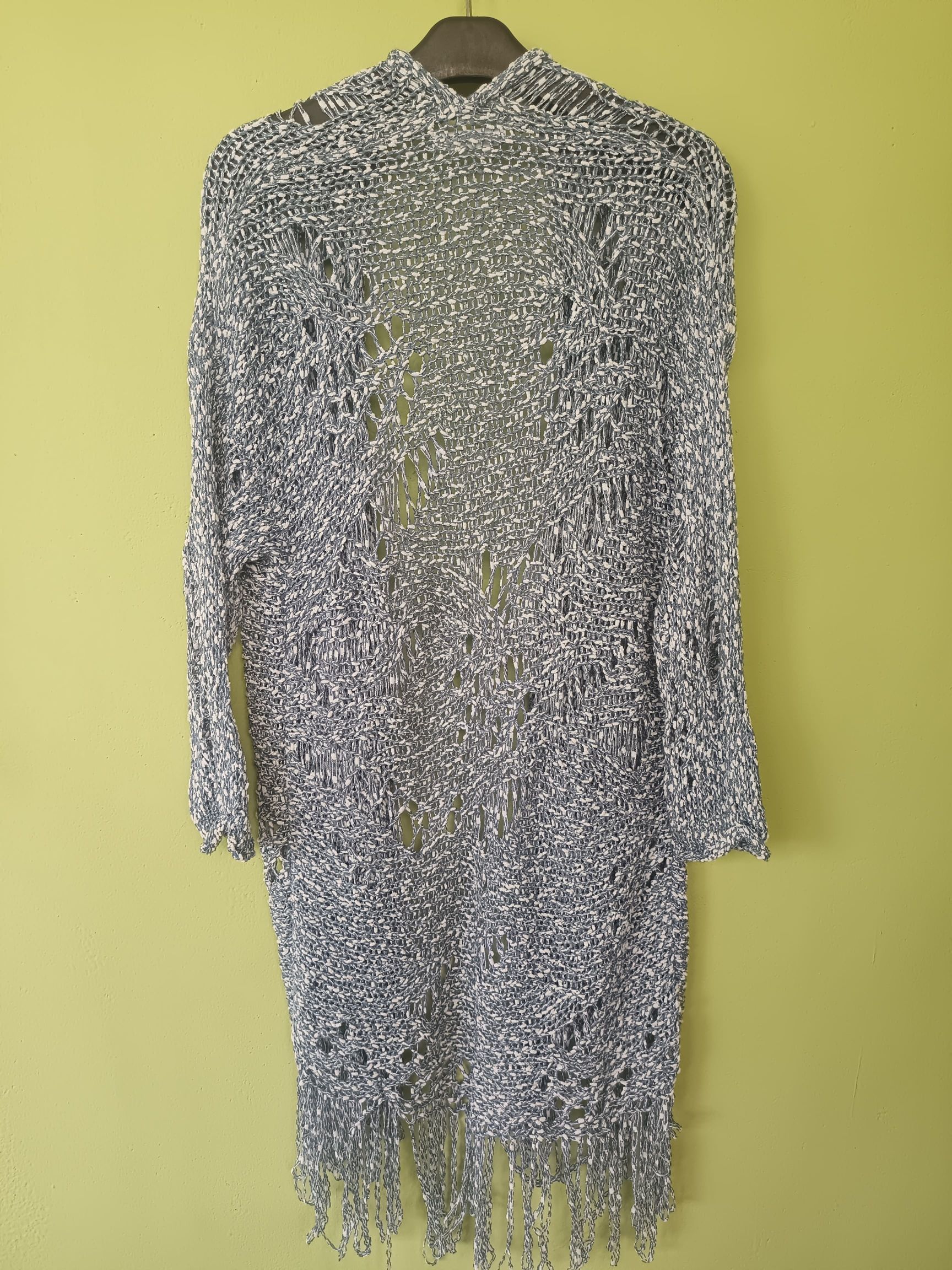 Other A.P Design Fashion Distressed Tassel Cable Knit Cardigan Size L / US 10 / IT 46 - 10 Thumbnail