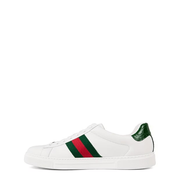 Gucci Men'S Web Leather New Ace Low Top Trainers Size US 7 / EU 40 - 2 Thumbnail