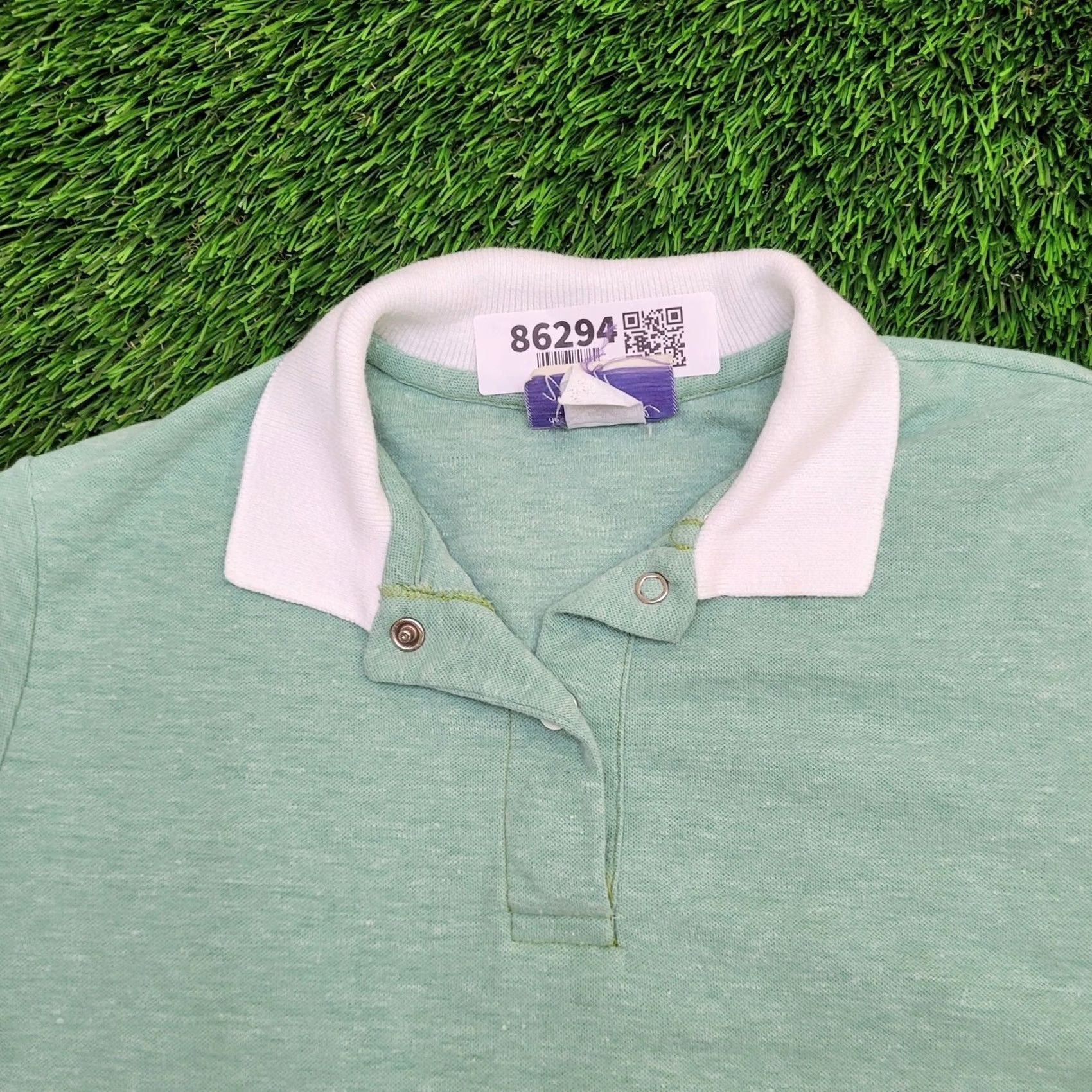 Vintage VINTAGE Maggiore Polo Shirt Womens XS Polo White Mint Green Pastel Two-Tone 80s Tennis Style Knit USA Made Size XS / US 0-2 / IT 36-38 - 2 Thumbnail