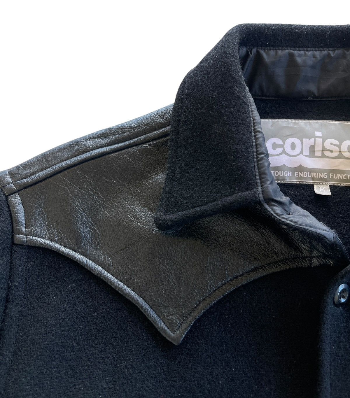 Japanese Brand Corisco Wool Leather Trim Shirt Jacket Size US M / EU 48-50 / 2 - 4 Thumbnail