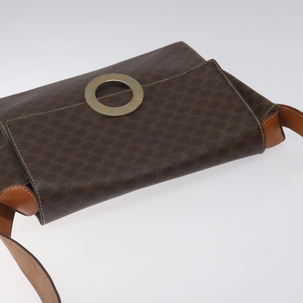 Celine CELINE Macadam Canvas Circle Shoulder Bag Pvc Leather Brown Size ONE SIZE - 6 Thumbnail