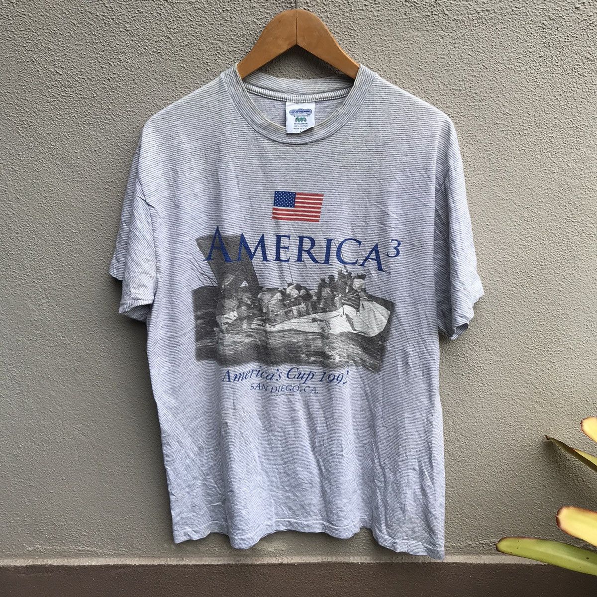 Vintage Vintage 90s AMERICA CUP 1992 sailing tee polo Size US L / EU 52-54 / 3 - 1 Thumbnail
