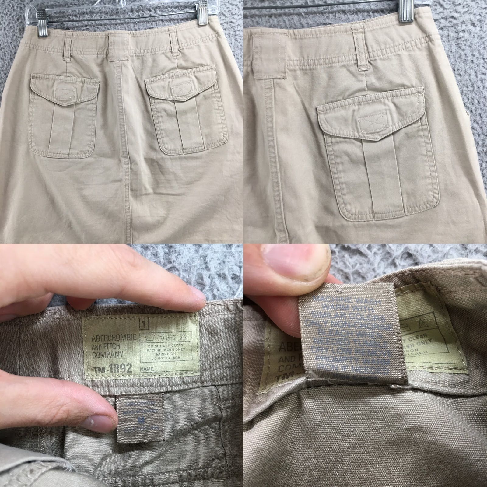 Abercrombie & Fitch Abercrombie & Fitch Skirt Womens M Beige Cotton Cargo Flat Front Zip Size 32" / US 10 / IT 46 - 8 Thumbnail