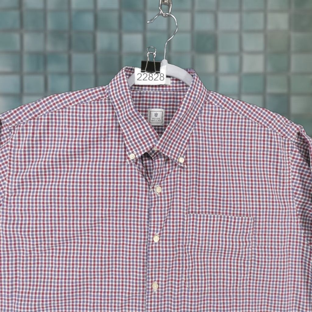 Peter Millar Peter Millar Shirt Mens XL Long Sleeve Button-Up Plaid Blue Red Size US XL / EU 56 / 4 - 1 Thumbnail