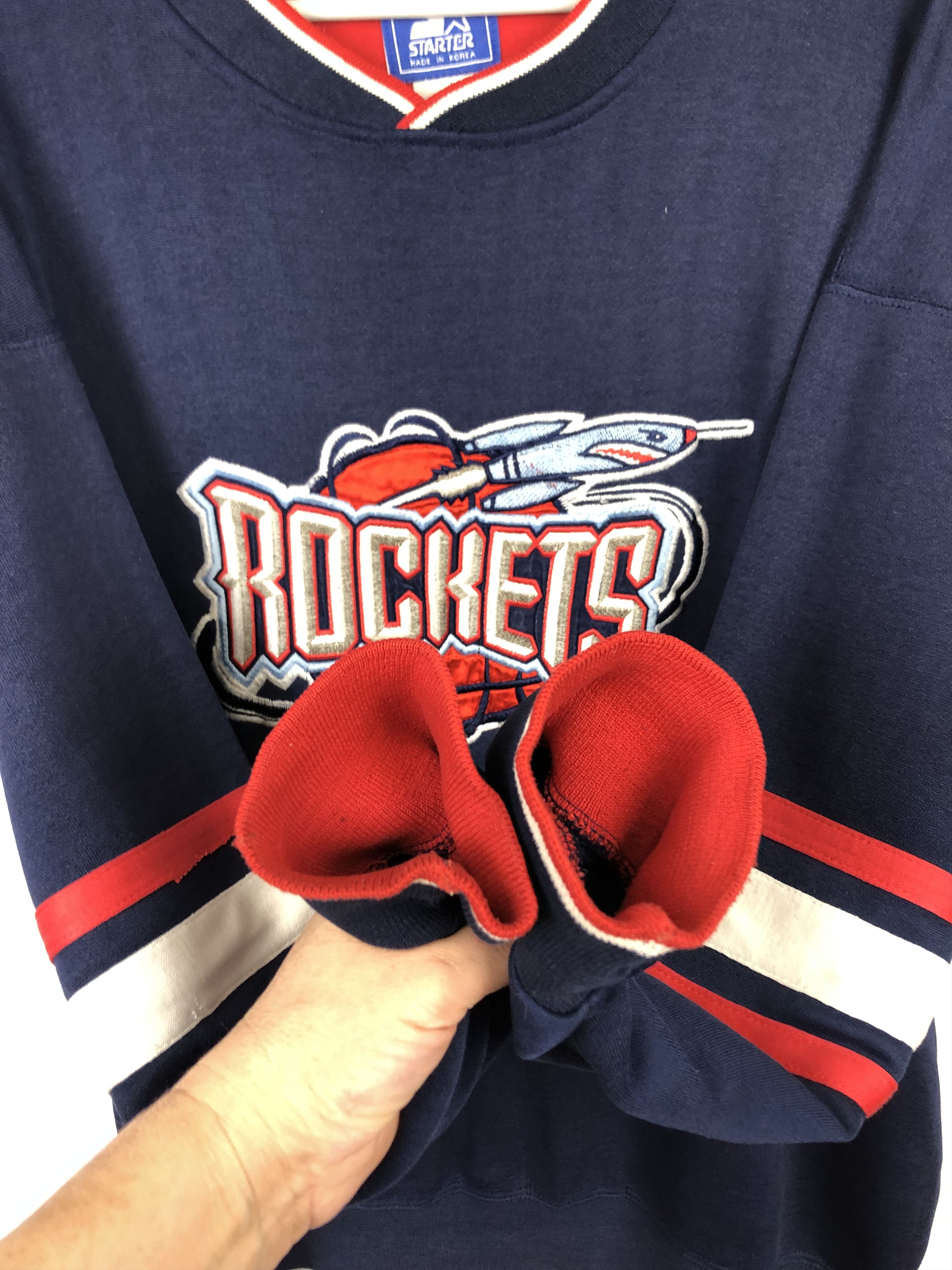 NBA × Starter × Vintage Vintage 90's Starter Houston Rockets NBA Sweatshirt Crewneck Size US L / EU 52-54 / 3 - 3 Thumbnail