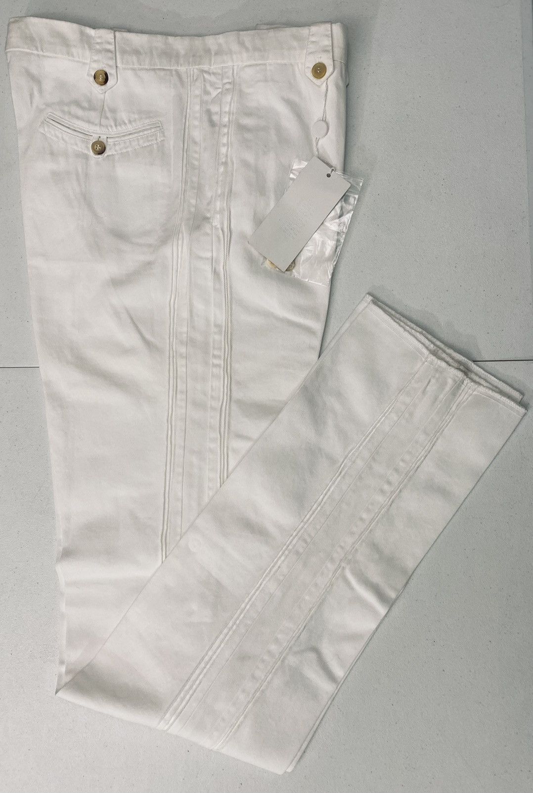 Maison Margiela Maison Margiela 🇮🇹 White Triple Pleated Seam Trouser 52 NEW Size US 36 / EU 52 - 7 Thumbnail