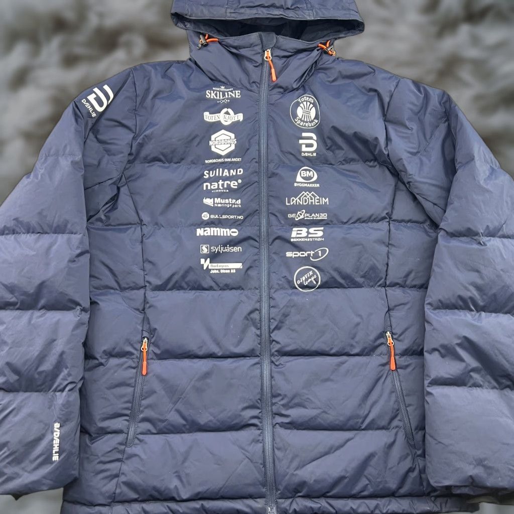 Vintage Bjorn Daehlie Goose Down Mens Jacket XL Hooded XC Blue Thermal Puffer Ski Winter Size US XL / EU 56 / 4 - 1 Thumbnail