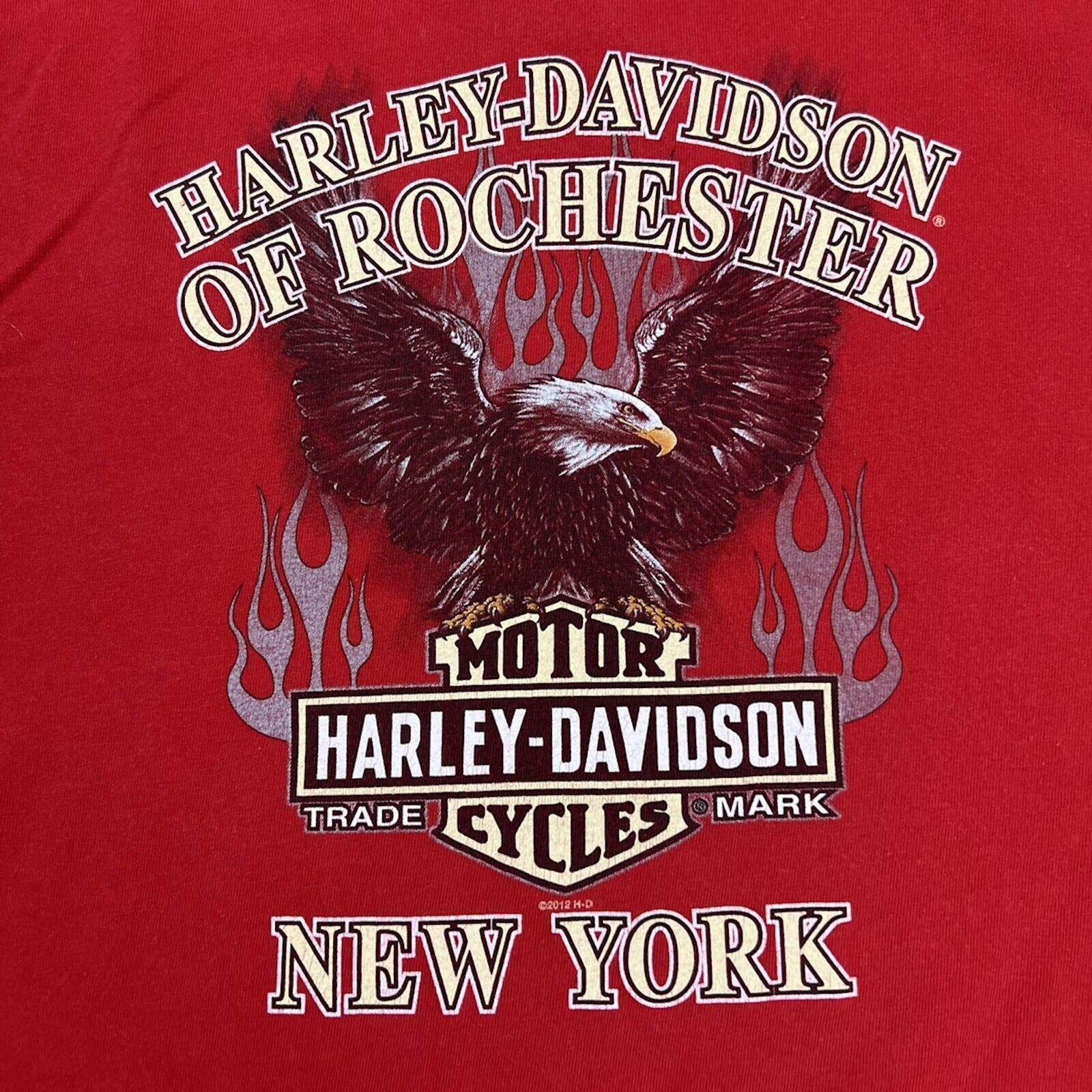 Harley Davidson × Vintage Vintage 2012 Harley Davidson T Shirt New York Motorcycle Tee Size US XXL / EU 58 / 5 - 2 Thumbnail