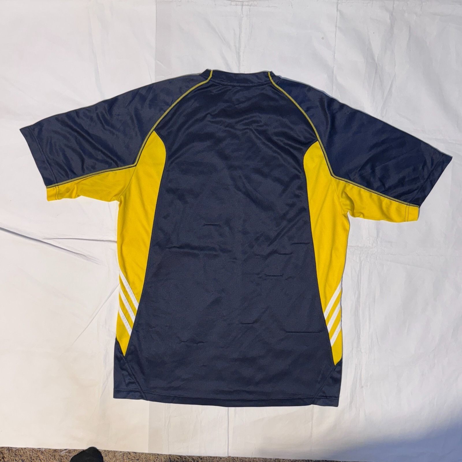 Adidas Adidas Y2K Soccer Training Athletic Tshirt - L NavyBlue/ Yel Size US L / EU 52-54 / 3 - 4 Thumbnail