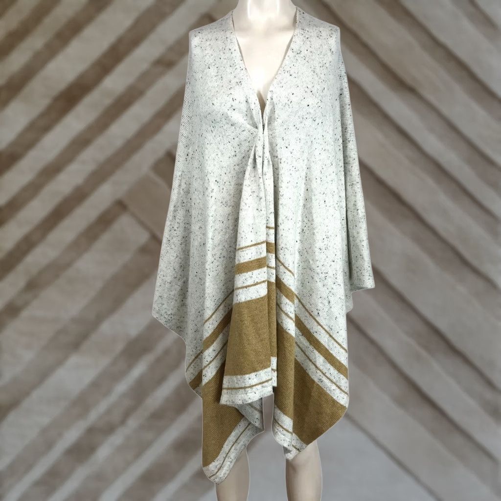 Soft Surroundings SOFT SURROUNDINGS WOMEN'S ONE SIZE TAN OPEN FRONT PONCHO SHAWL WRAP CARDIGAN Size ONE SIZE - 1 Thumbnail
