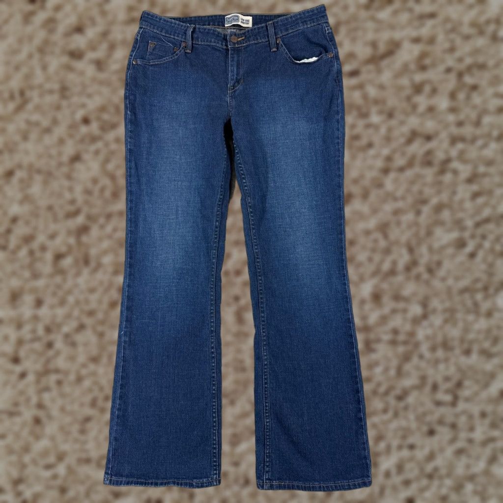 Levi's Levis Jeans Women 10 Blue Denim Bootcut Mid Rise Dark Wash 30x30 Cotton Pocket 5-Pocket Design Regular Stretch Denim Jeans Womens Size 32" / US 10 / IT 46 - 1 Thumbnail