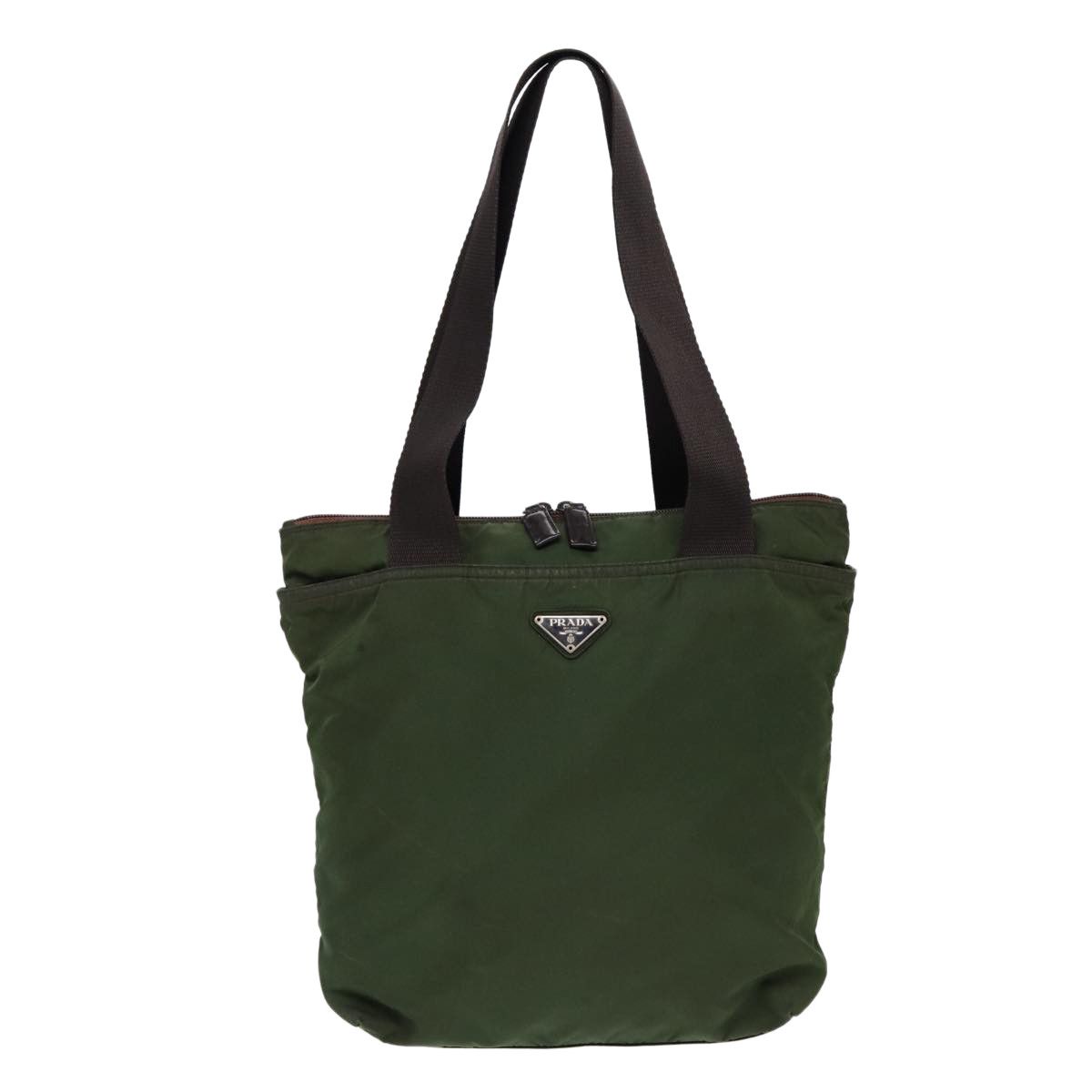 Prada Tessuto Green Synthetic Tote Bag (Pre-Owned) Size ONE SIZE - 1 Thumbnail