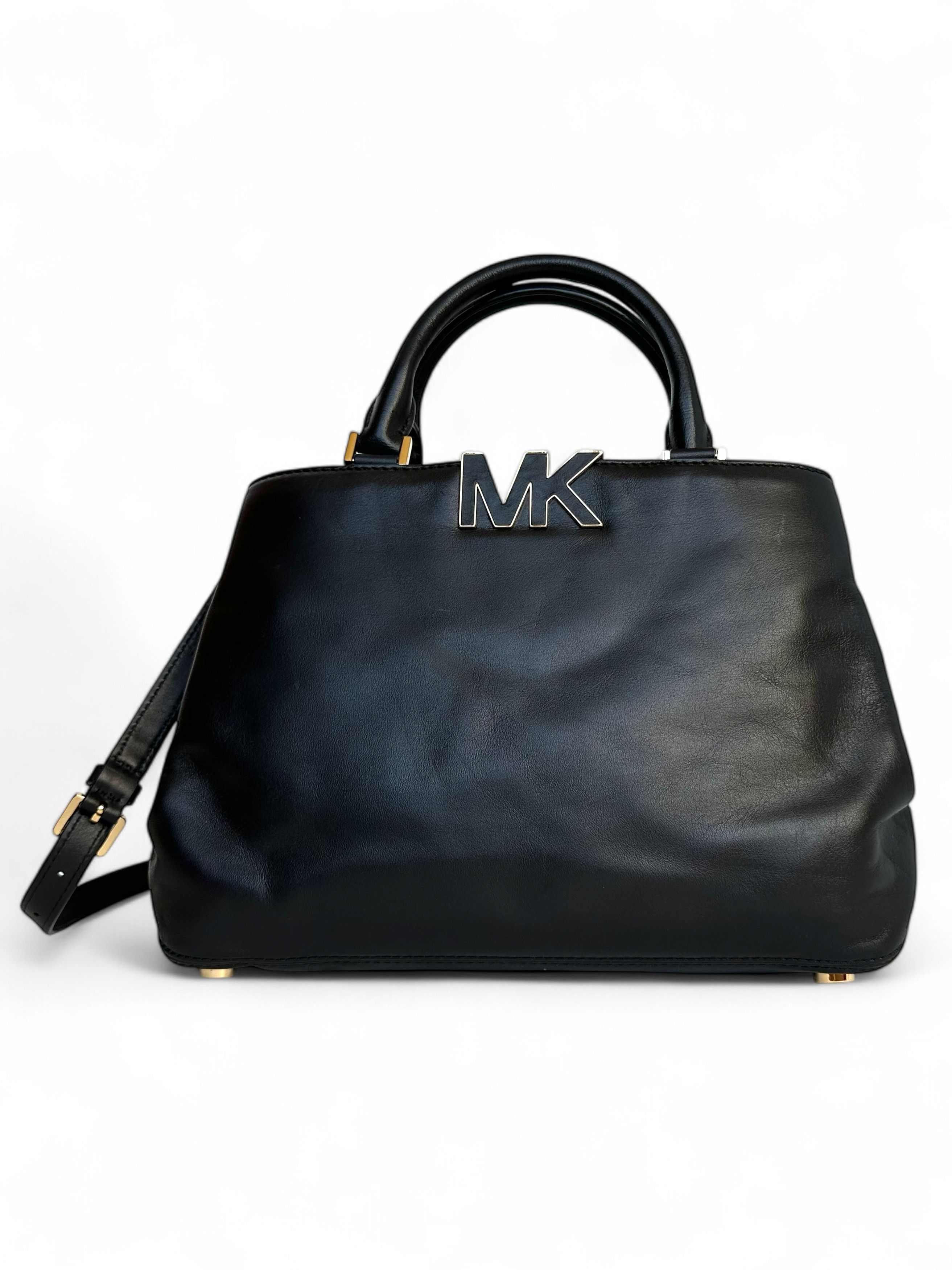 Michael Kors Florence Medium Black Leather Satchel