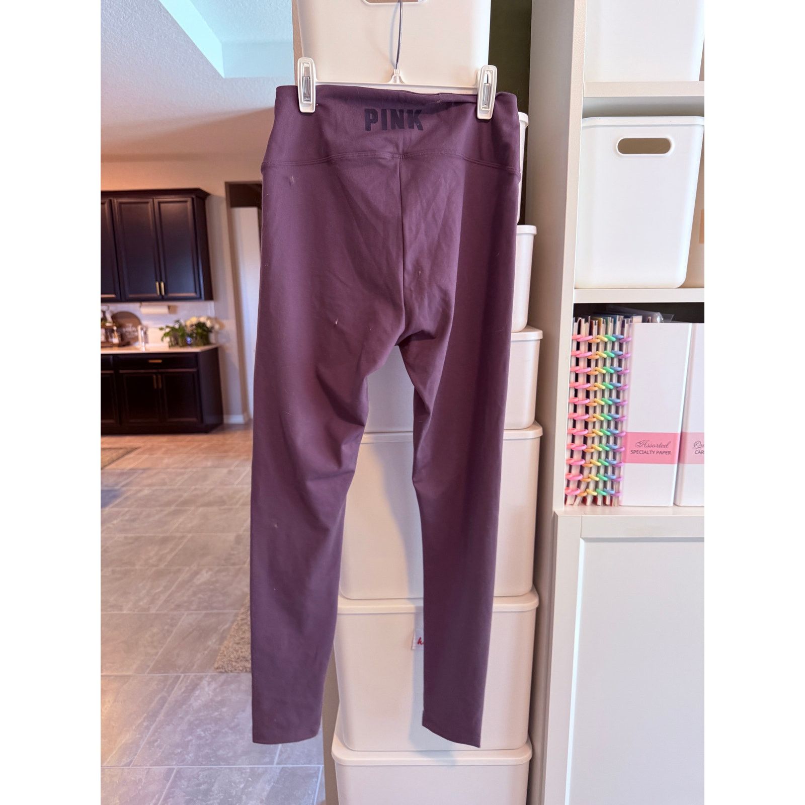 Other Pink Active Purple Leggings Women Drawstring M - C018 Size 30" / US 8 / IT 44 - 3 Thumbnail