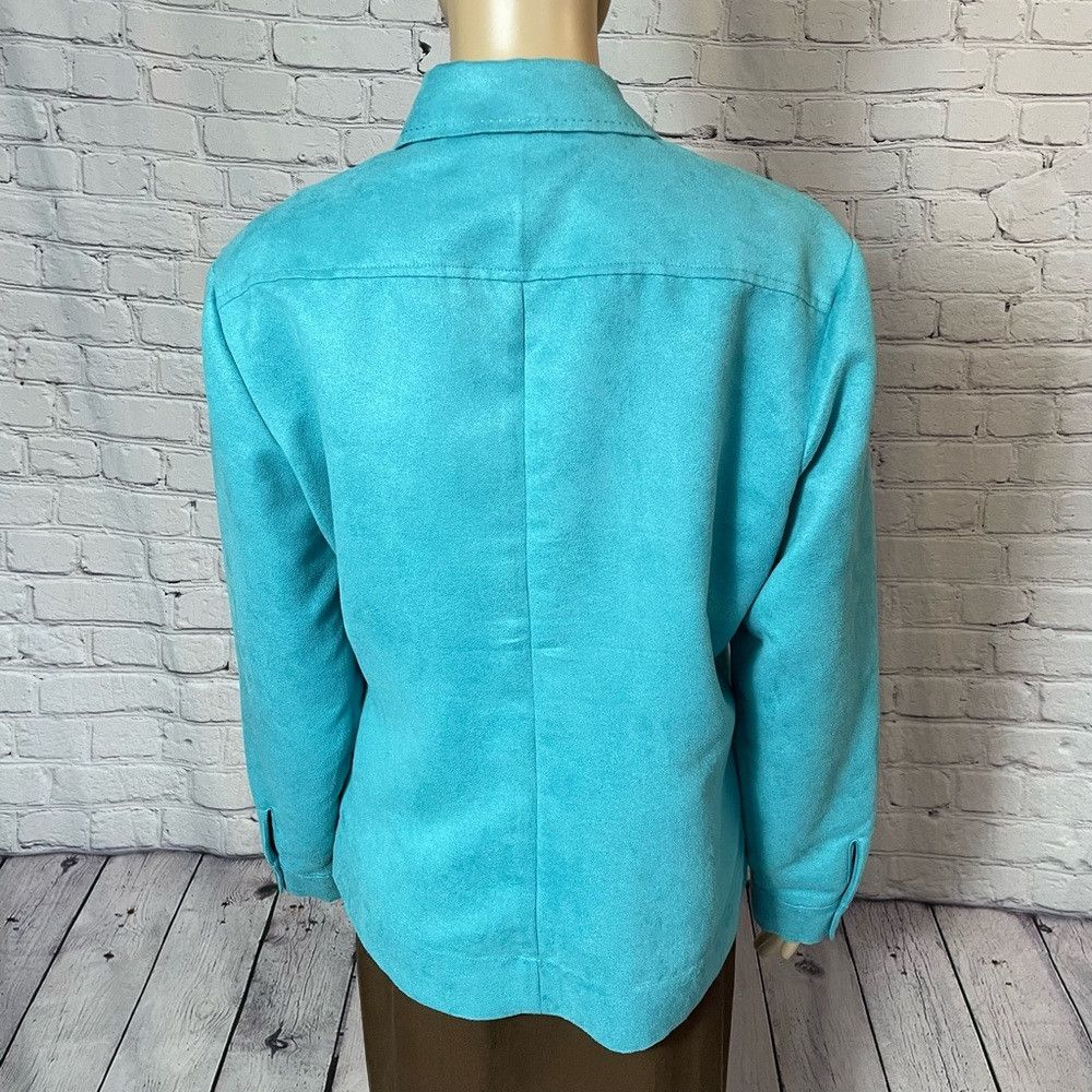 Chicos Chico's Blue Faux Suede Shirt Jacket Size 2 US L Size L / US 10 / IT 46 - 7 Thumbnail