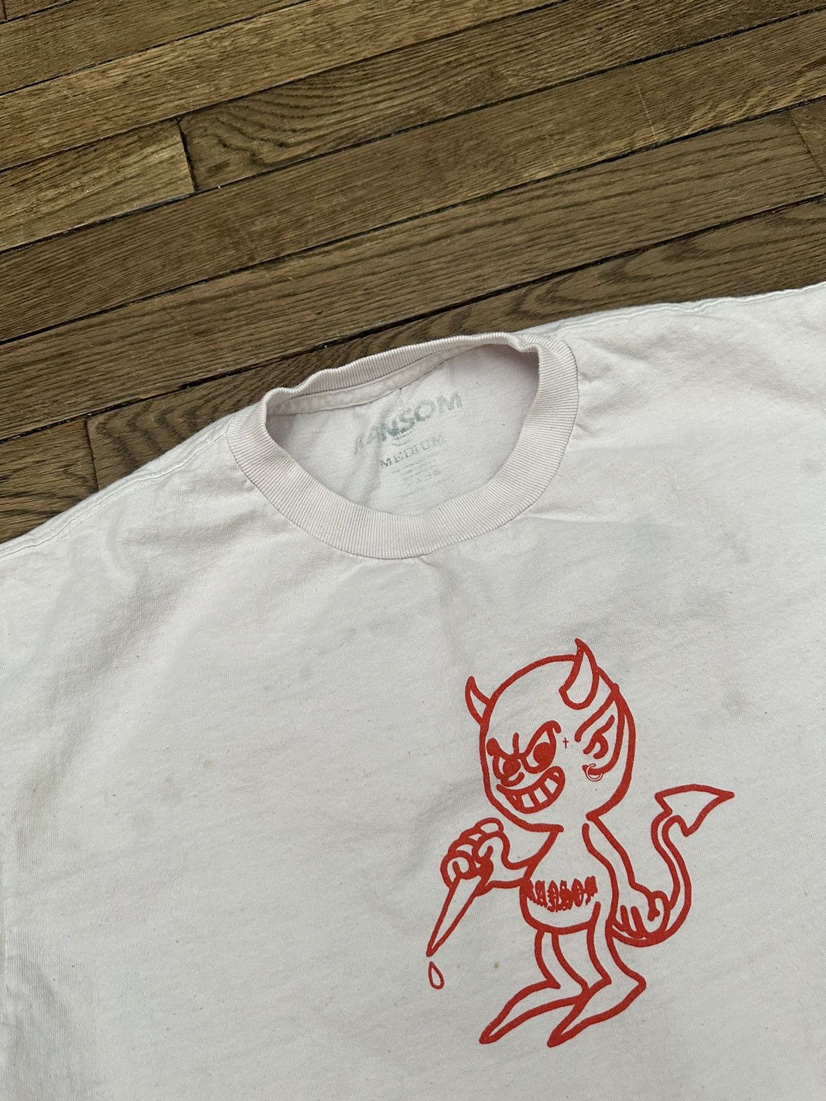 Ransom Clothing Ransom Clothing White + Red Logo Devil Tee Medium M Size US M / EU 48-50 / 2 - 2 Thumbnail