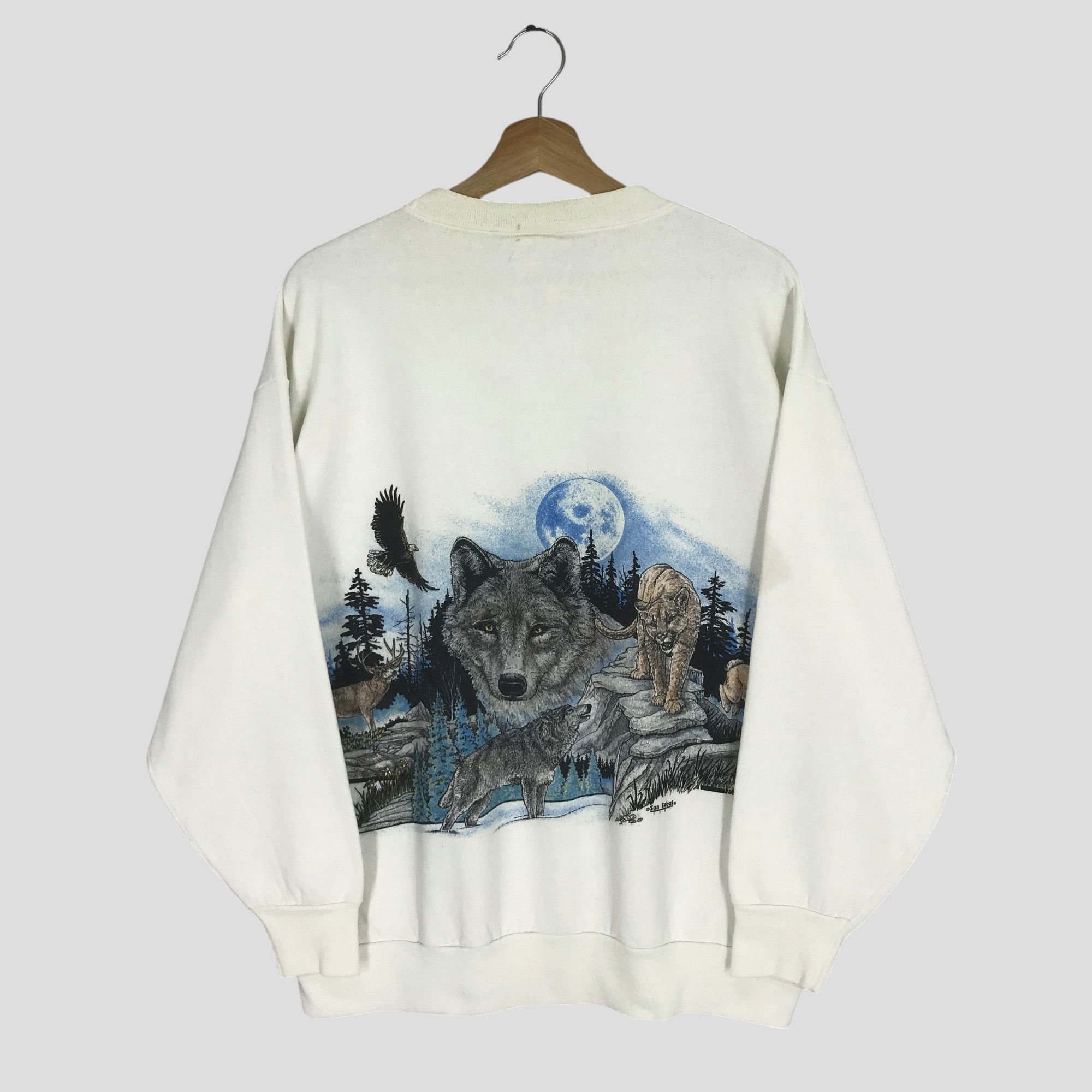 Vintage Vintage 90's Retro Graphic Nature Habitat White - 367 Size US L / EU 52-54 / 3 - 3 Thumbnail