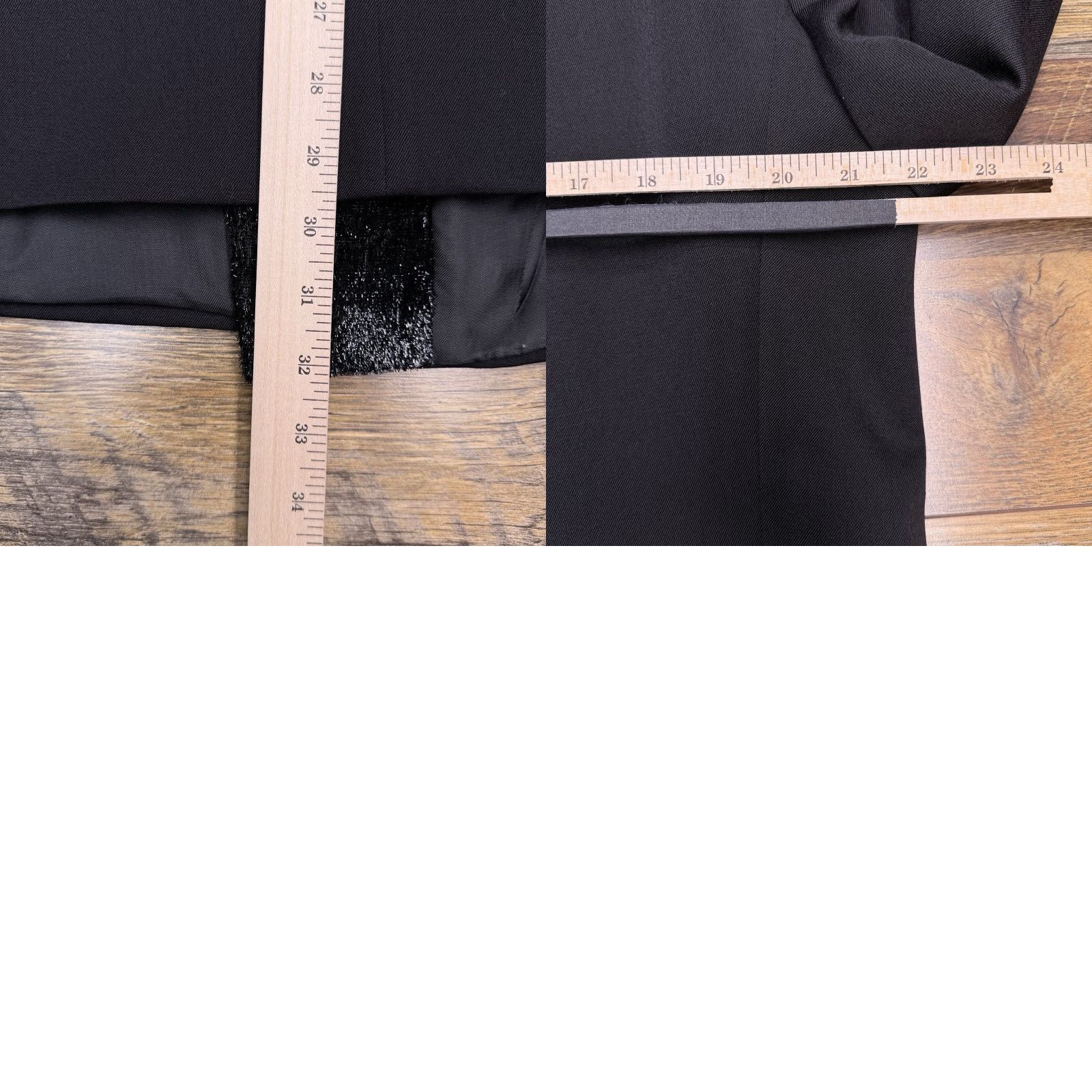 Pierre Cardin VINTAGE Pierre Cardin Tuxedo Suit Jacket Black Wool 42 Long Single-Breasted 6-Button Peak Lapel Mens Formal Wedding Classic 80s Size 42R - 10 Thumbnail