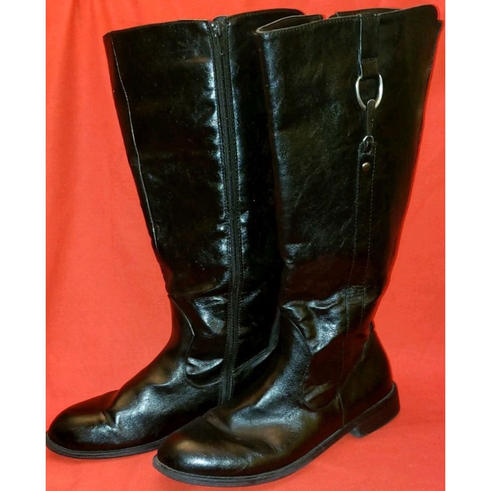 Marella Marbella Boots Women 11M Black Side Zipper Silver Horse Bit Knee-High Riding Boots Mens Womens Girls Boys Size US 9 / IT 39 - 7 Thumbnail