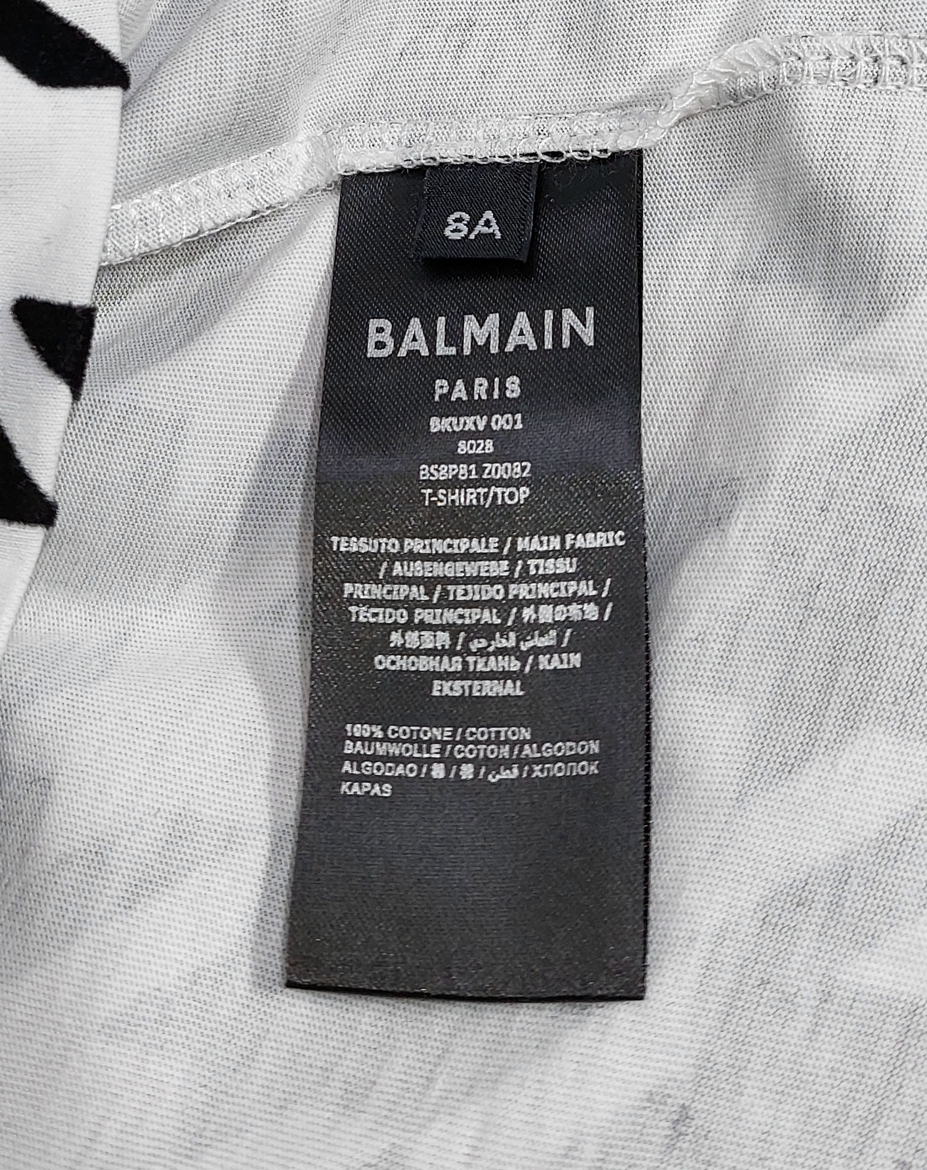 Balmain Kids monogram flock print tshirt Size M / US 6-8 / IT 42-44 - 4 Thumbnail