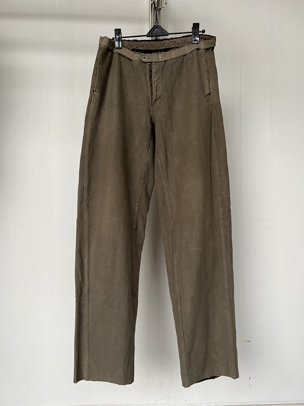 image of Archival Clothing x Volga Volga Anatomical Mcqueen Moleskin Deconstructed Pants in Khaki (Size 30)