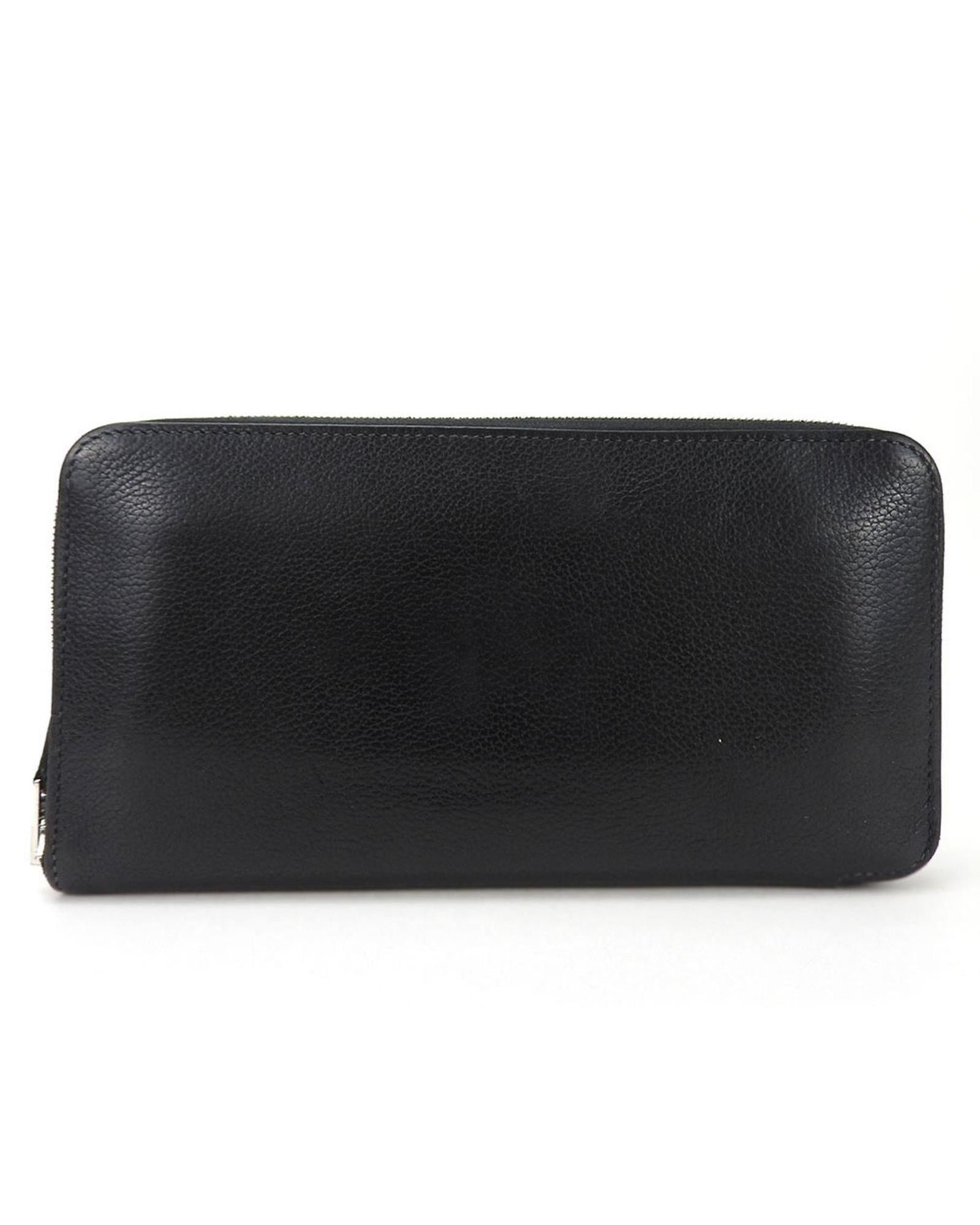 image of Hermes Elegant Leather Wallet With Multiple Compartments in Black, Women's
