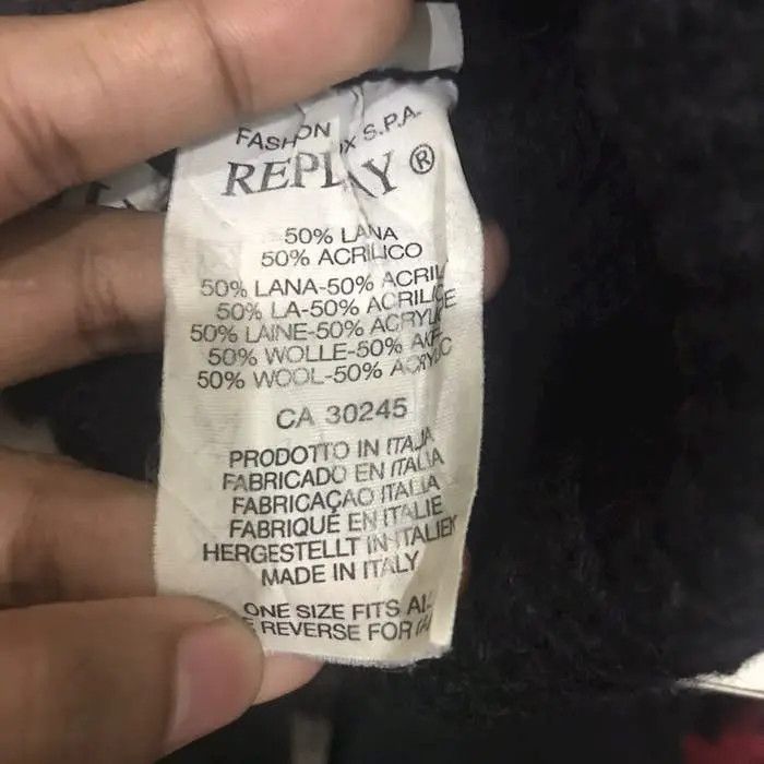 Replay × Vintage Replay Spellout Beanie Hat Size ONE SIZE - 6 Thumbnail