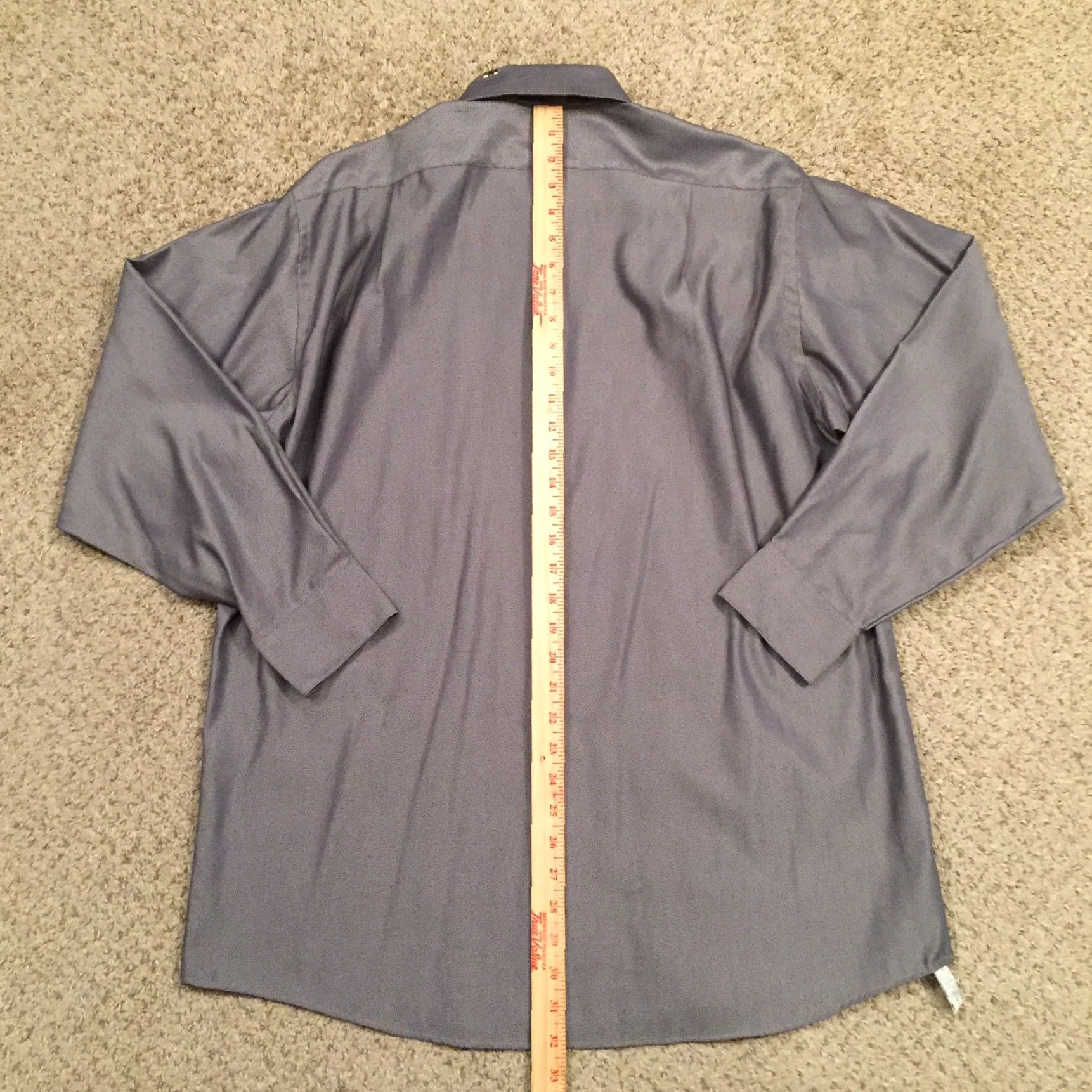 Van Heusen VAN HEUSEN Button-Up Shirt Mens L Gray Long Sleeve Textured Size US L / EU 52-54 / 3 - 6 Thumbnail