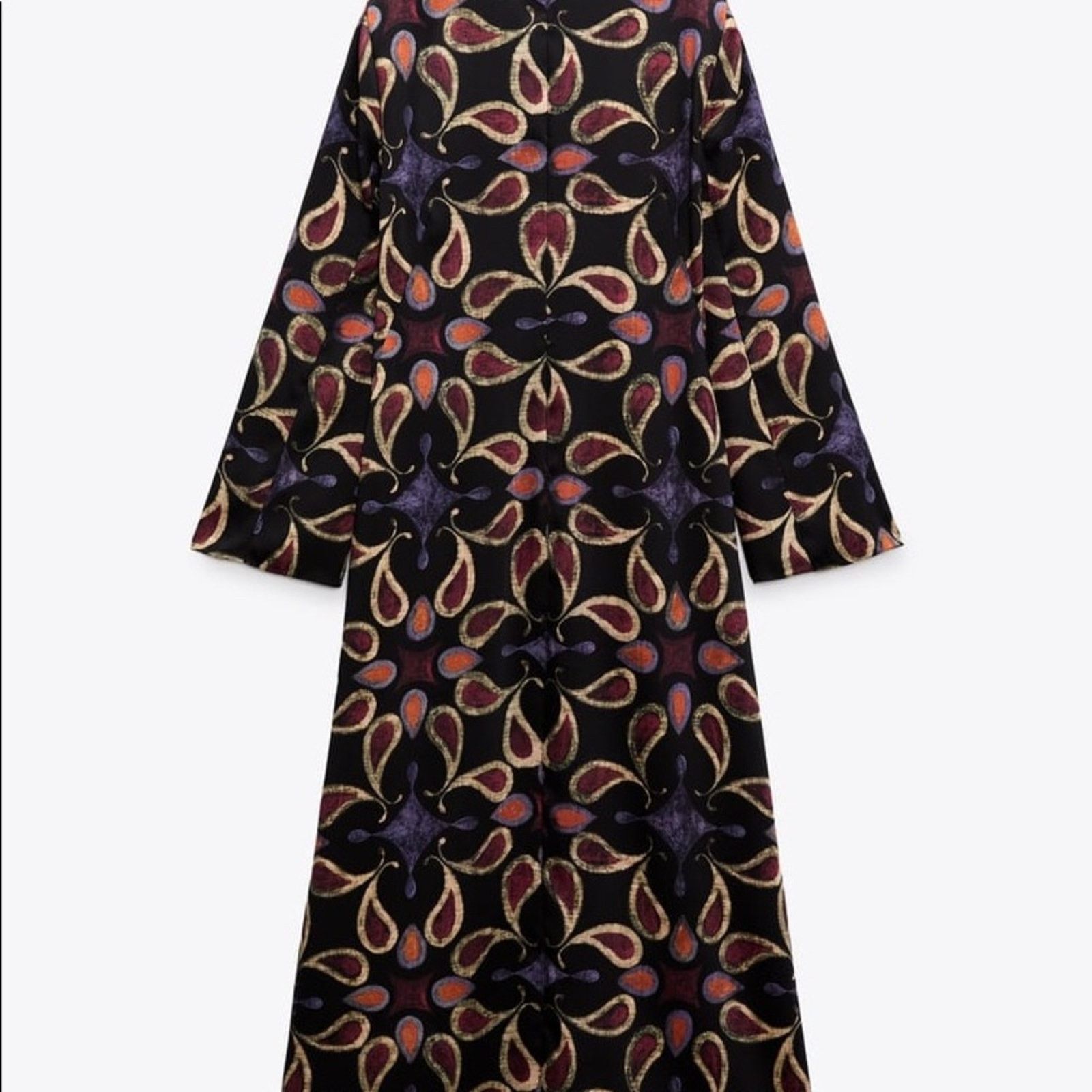 Zara ZARA BLOGGER FAVORITE PRINTED MIDI DRESS MULTICOLORED Size XS / US 0-2 / IT 36-38 - 11 Thumbnail