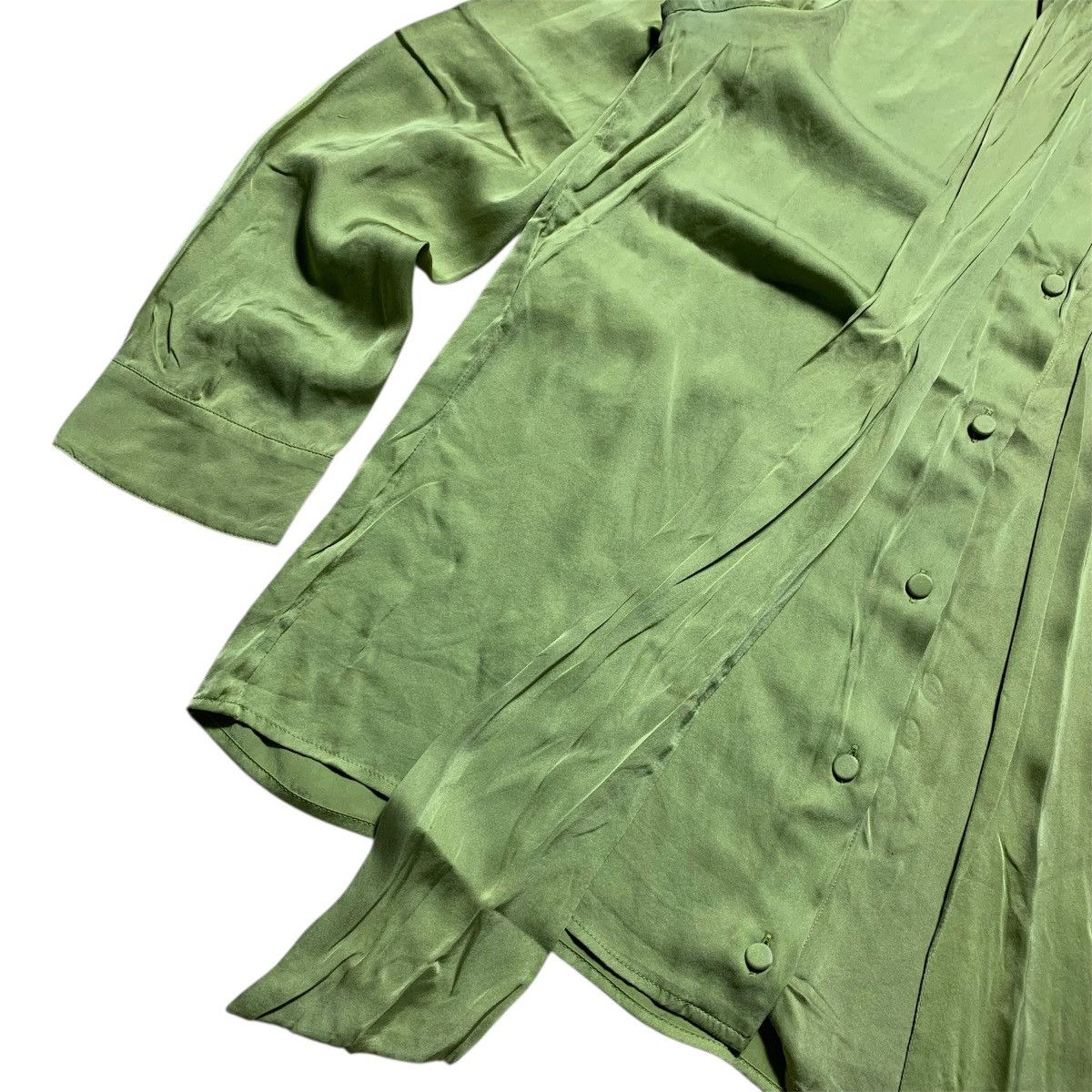 Gucci Gucci Green Tie Neck Long Sleeve Blouse Top Size M / US 6-8 / IT 42-44 - 8 Thumbnail