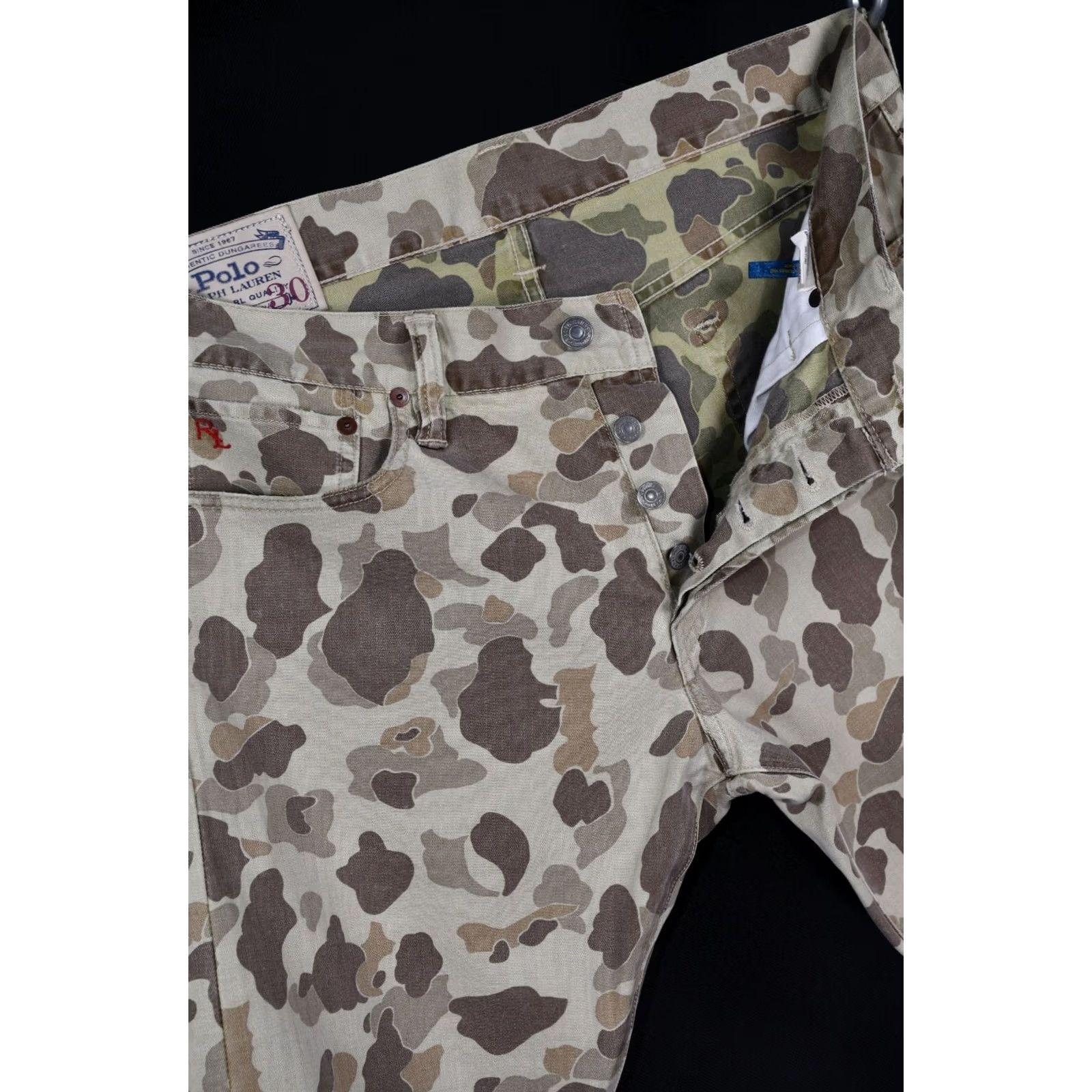 Polo Ralph Lauren Polo Ralph Lauren Military Army Desert Camouflage Sullivan Slim Jeans Mens W33 Slim Tapered 98% Cotton 2% Elastane Camouflage Army Decade 90s Women? Size US XS / EU 42 / 0 - 5 Thumbnail