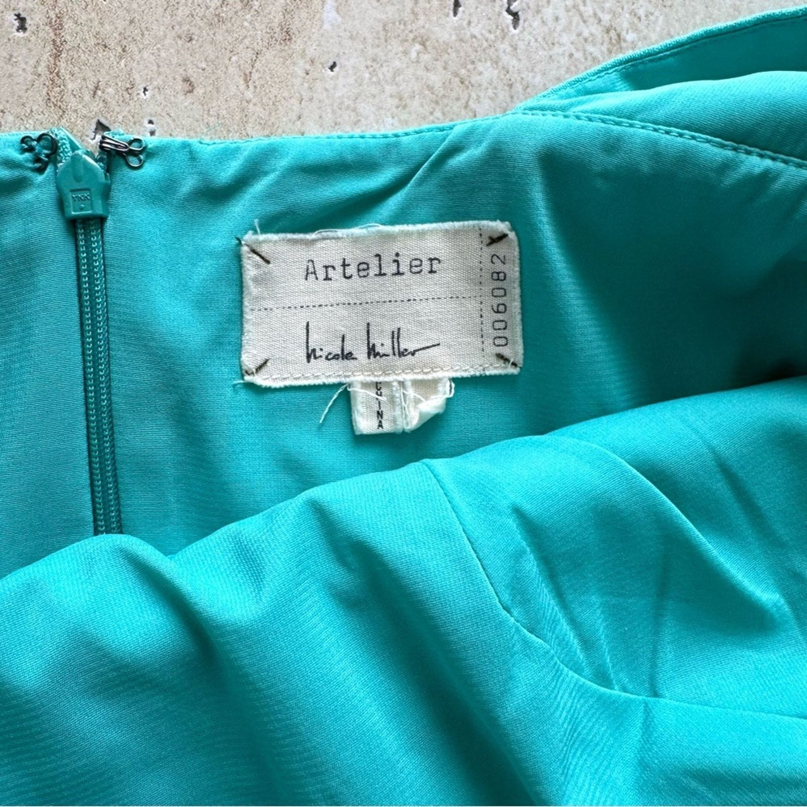 Nicole Miller NICOLE MILLER Artelier Turquoise Dress, Size 2 Size XS / US 0-2 / IT 36-38 - 9 Thumbnail