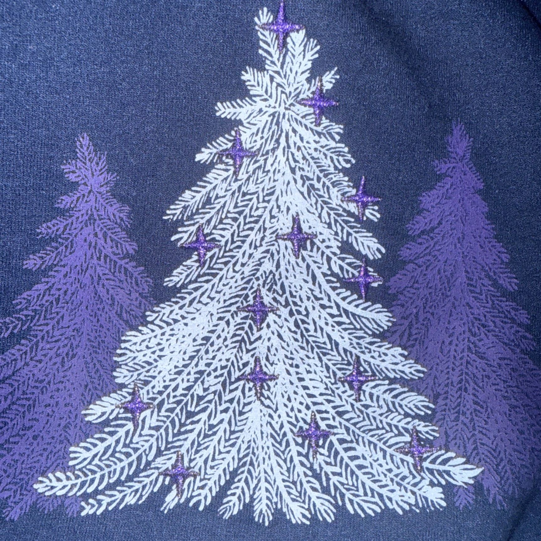 Vintage VINTAGE PFI Fashions Christmas Grannycore Sweatshirt Crewneck Navy Blue Purple Tree L Women’s Crewneck Sweatshirt Size L / US 10 / IT 46 - 4 Thumbnail