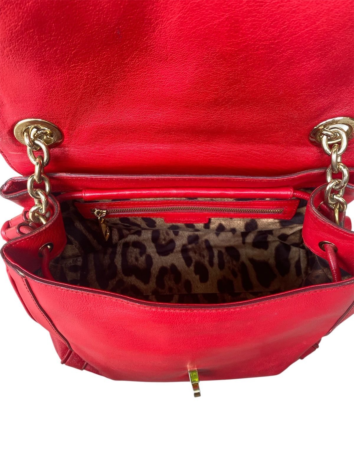 Dolce & Gabbana Dolce And Gabbana D&G Red Leather Padlock Top Handle Bag Size ONE SIZE - 7 Thumbnail