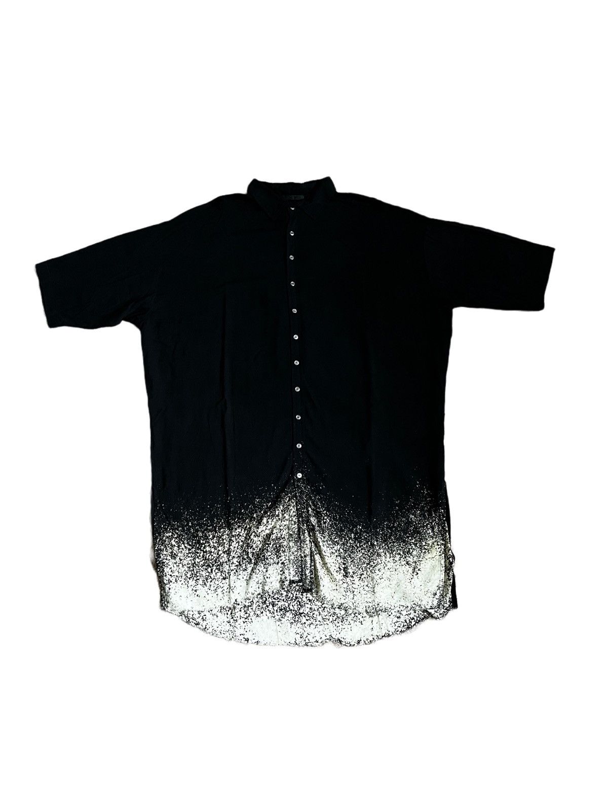image of Kmrii Discharged Rayon Lazy Shirt in Black, Men's (Size Medium)