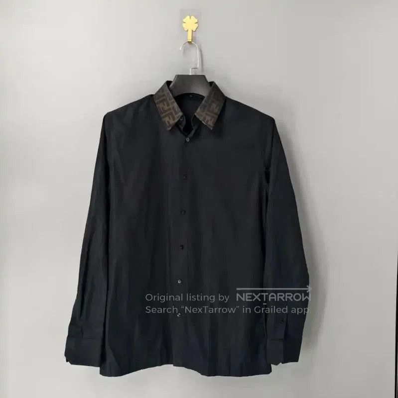 Fendi Fendi Black Cotton Long Sleeve Shirt for Men . Size US L / EU 52-54 / 3 - 1 Thumbnail