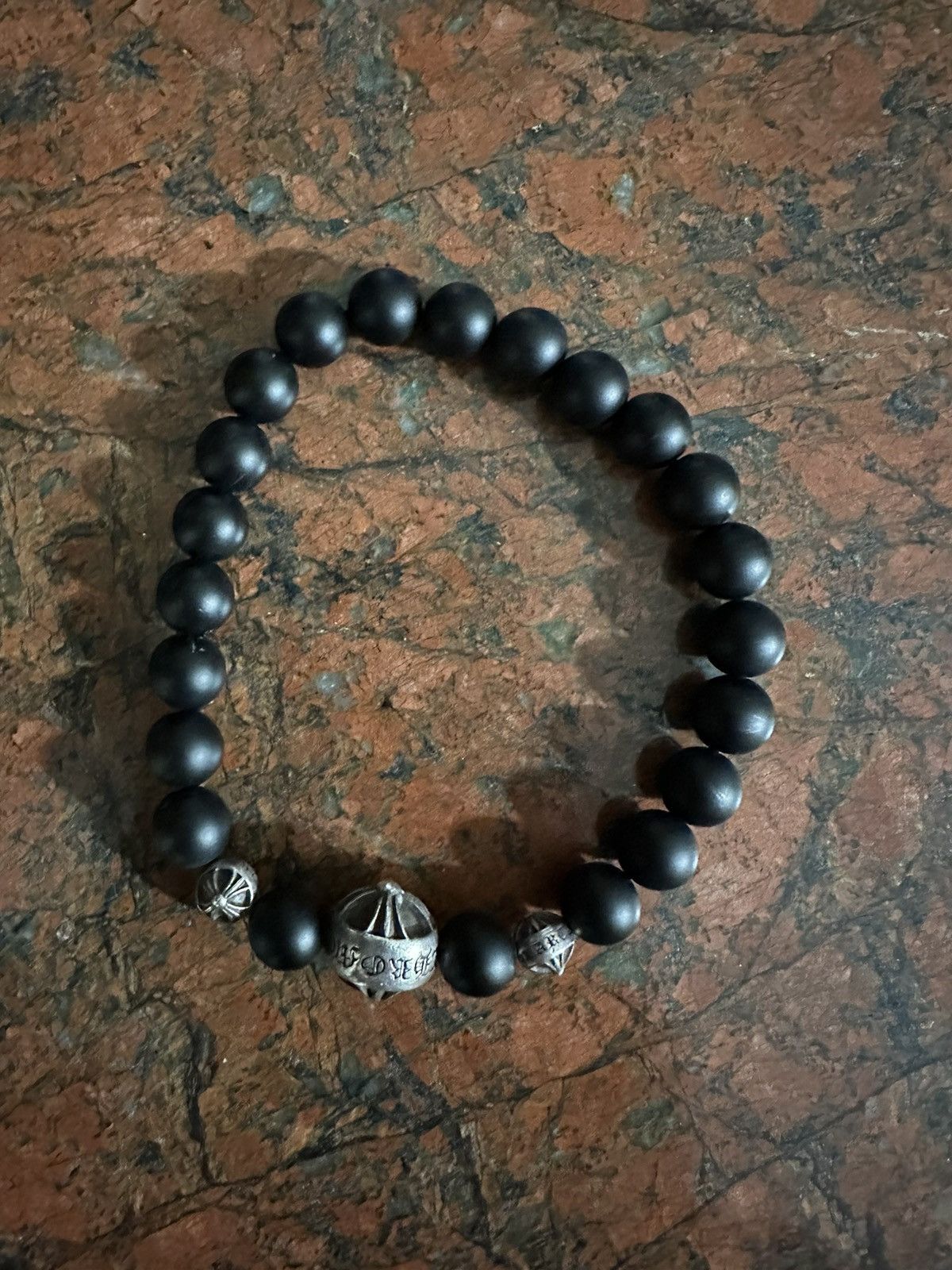 Chrome Hearts Chrome Hearts onyx bead bracelet Grailed
