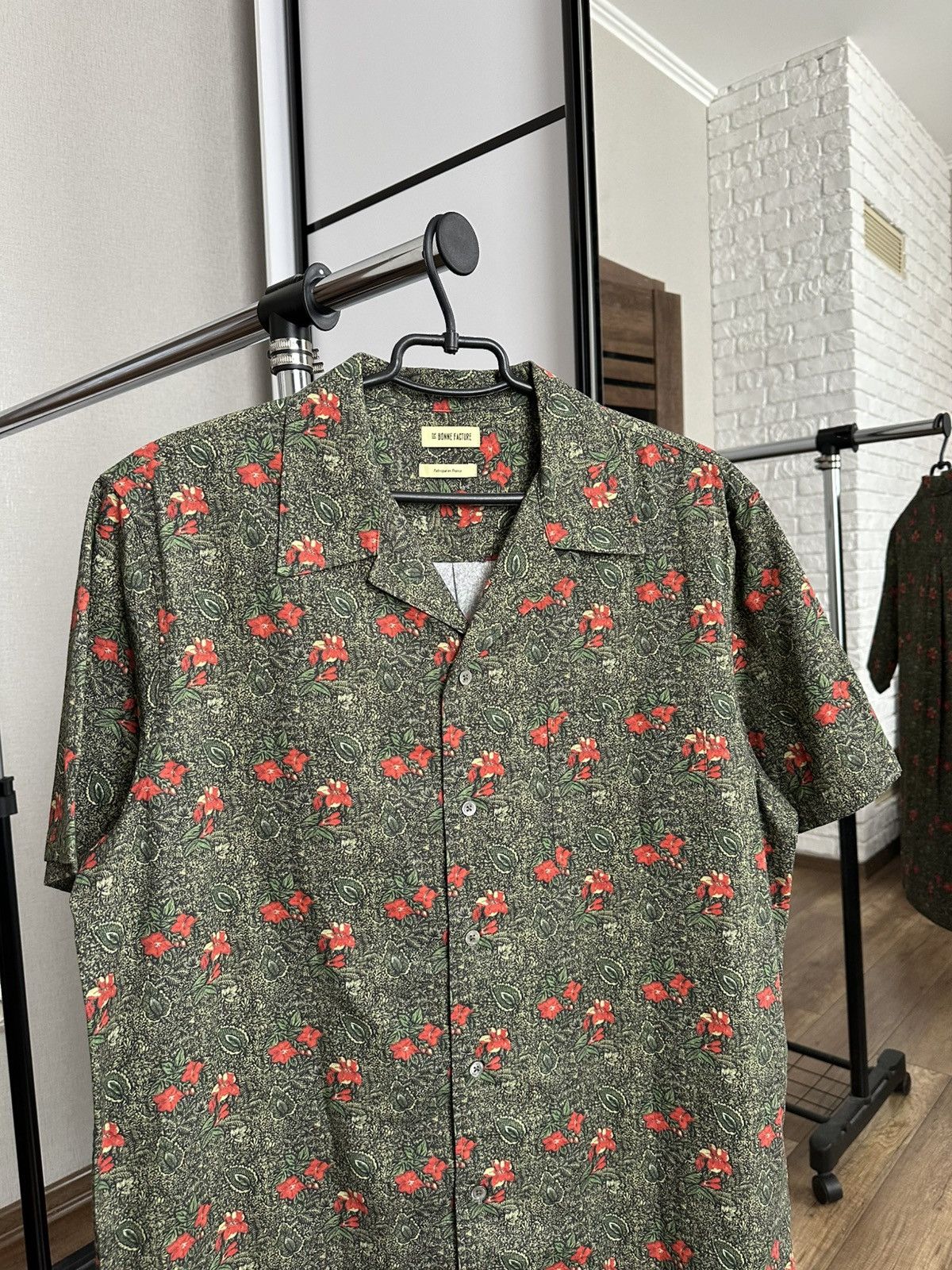 De Bonne Facture De Bonne Facture Convertible Collar Floral Shirt Button Up Size US L / EU 52-54 / 3 - 5 Thumbnail
