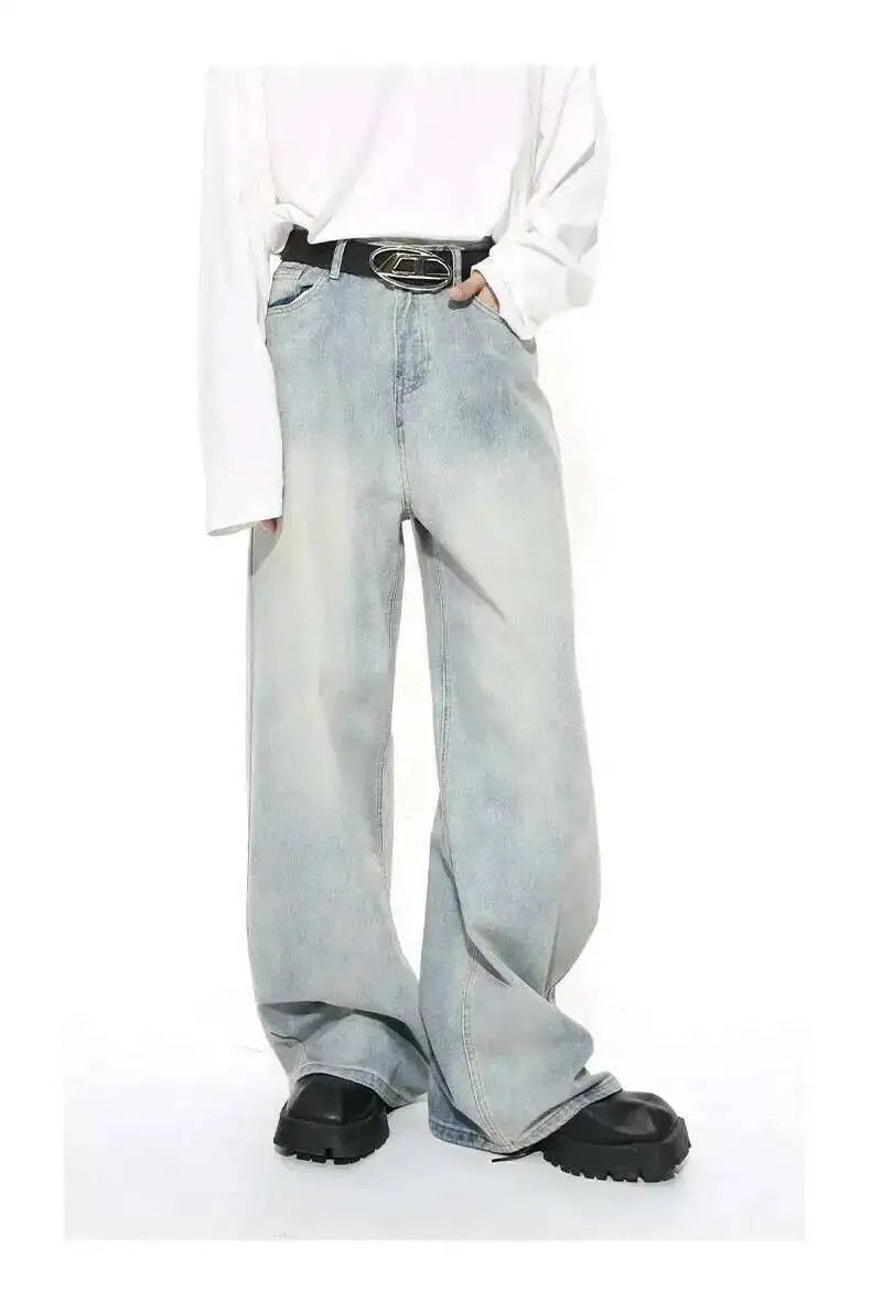 Japanese Brand Light Blue Wide Leg Washed Baggy Denim Jeans Size US 30 / EU 46 - 6 Thumbnail