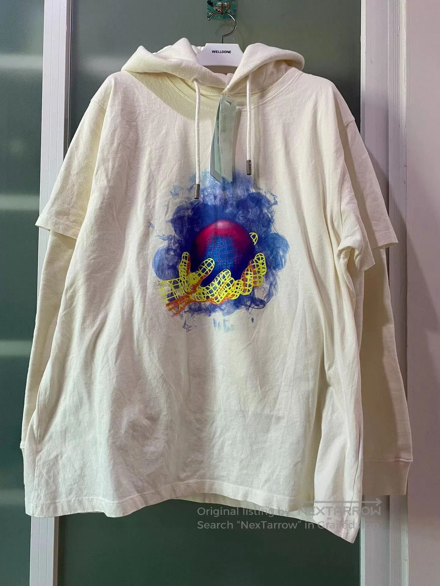 Off-White off white hooded sweatshirt with pink design. Size US M / EU 48-50 / 2 - 1 Thumbnail