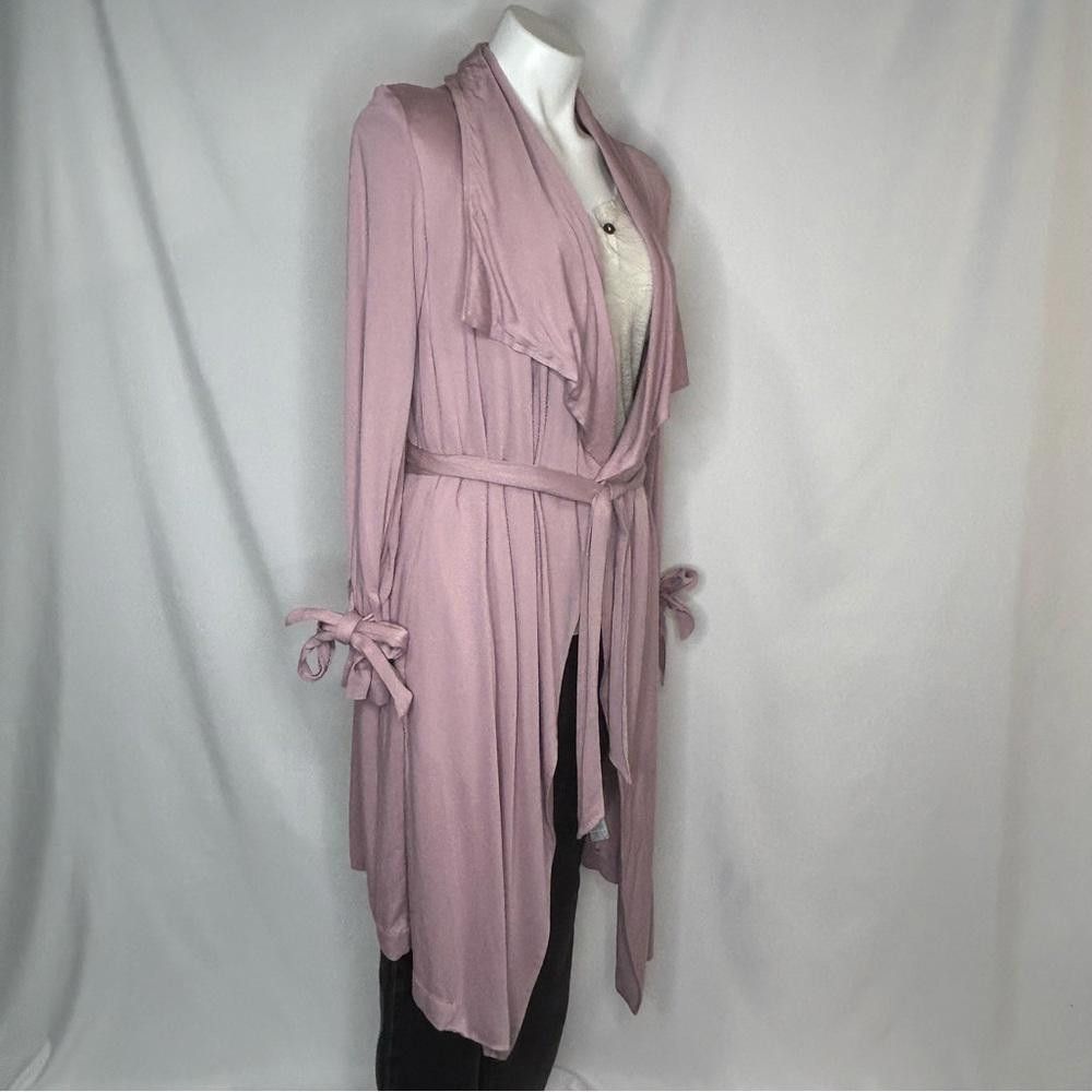 Designer Thread & Supply Rose Mauve Waterfall Duster Trench, Large Size L / US 10 / IT 46 - 6 Thumbnail