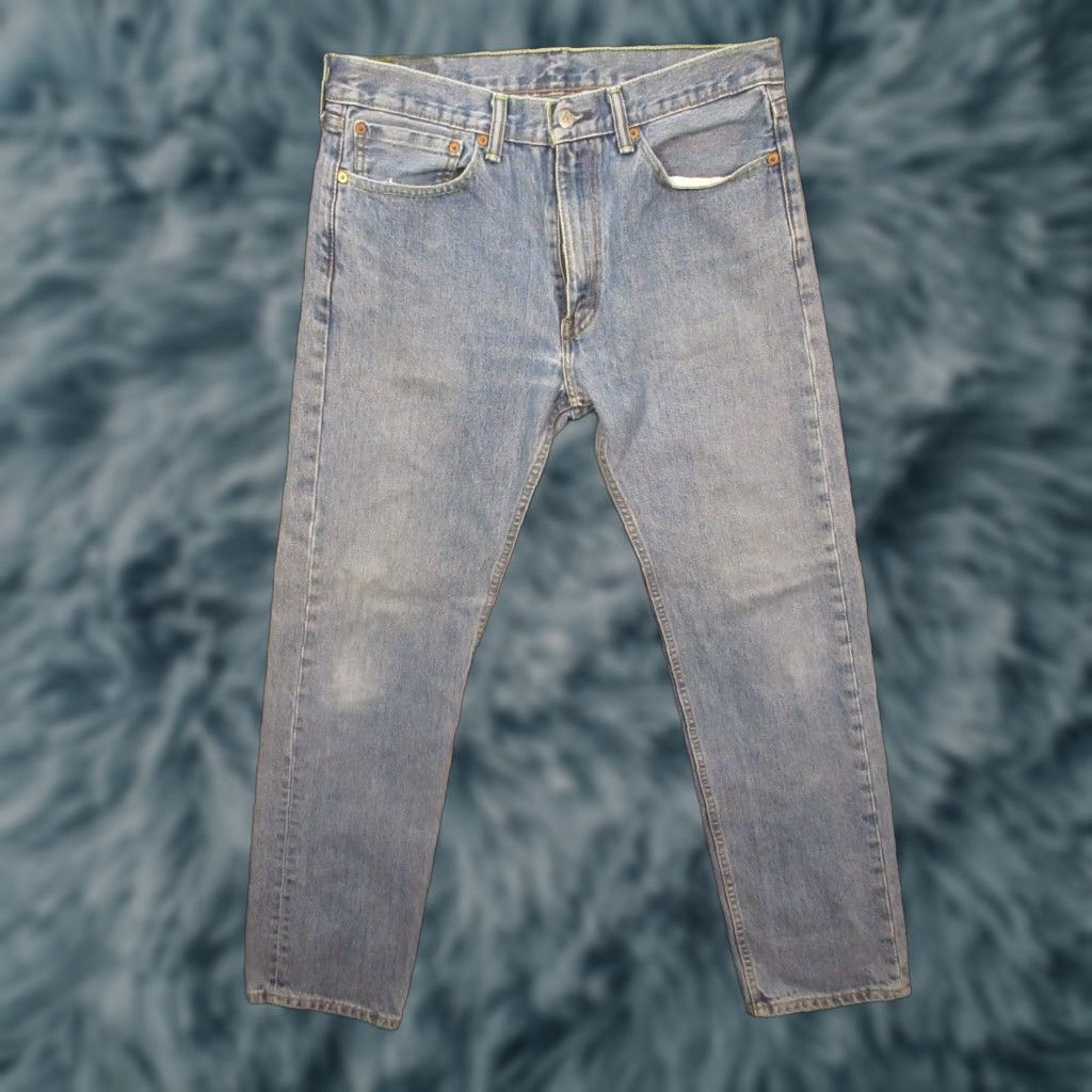 Levi's VINTAGE Levis 505 Jeans 34x34 Medium Wash Blue Denim Regular Fit Straight Leg Mens Regular 34 Blue Size US 34 / EU 50 - 1 Thumbnail
