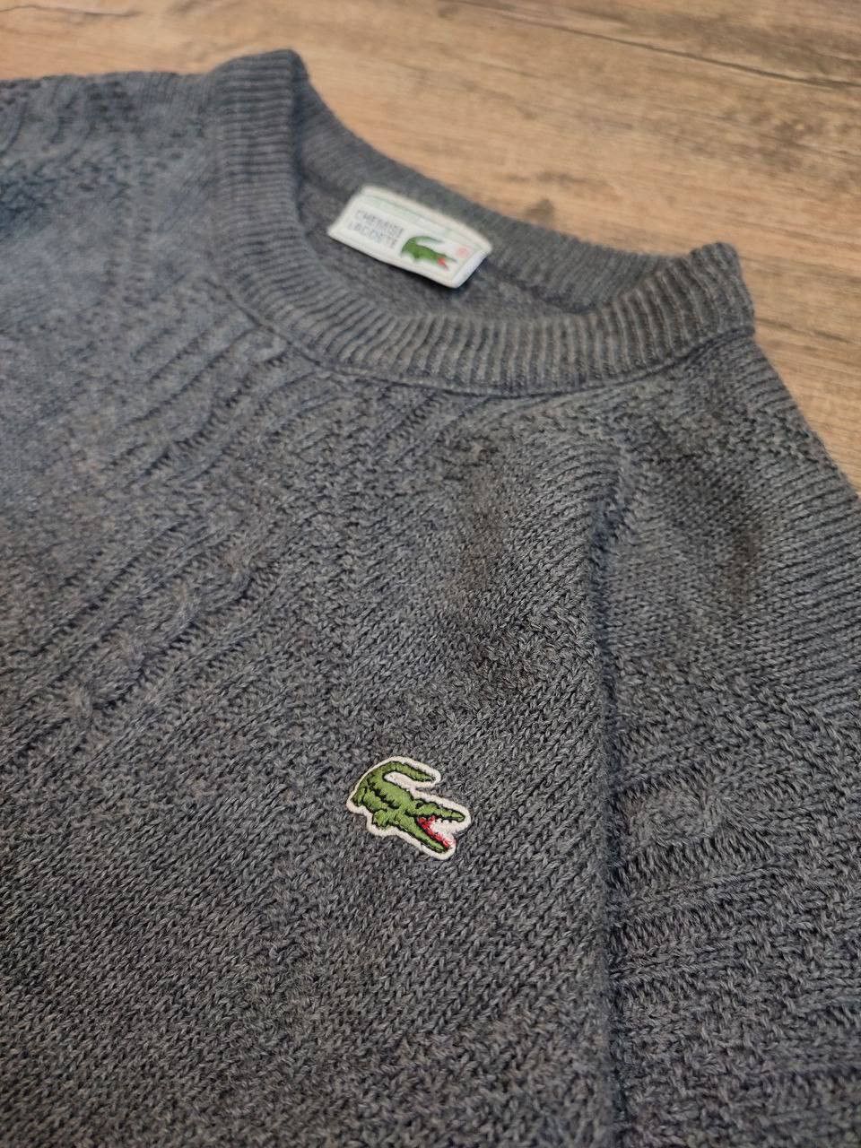 Lacoste Men's Knitted Gray Sweater Lacoste Vintage 90s Size US L / EU 52-54 / 3 - 4 Thumbnail