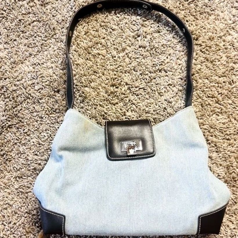 Denime VINTAGE Y2K Blue Denim Light Wash Shoulder Bag Womens Denim Bag Size ONE SIZE - 4 Thumbnail