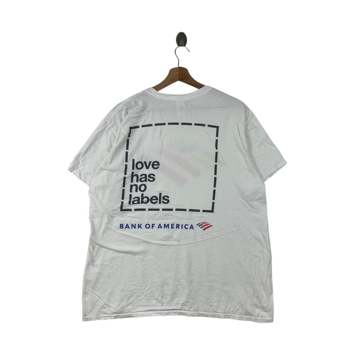 Vintage BANK OF AMERICA Love Has No Labels Support Promo Tee Shirt Size XL / US 12-14 / IT 48-50 - 5 Thumbnail