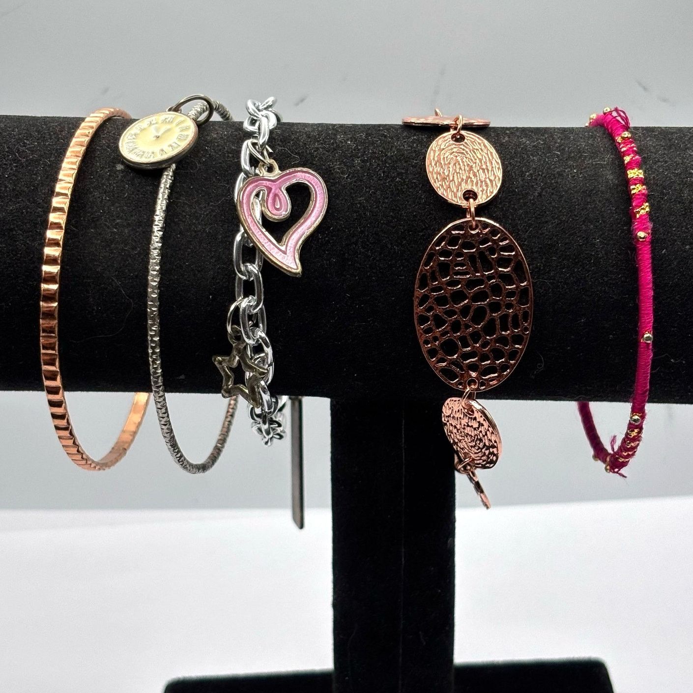 Other Silver & Pink Heart Bracelet Bundle Size ONE SIZE - 2 Thumbnail