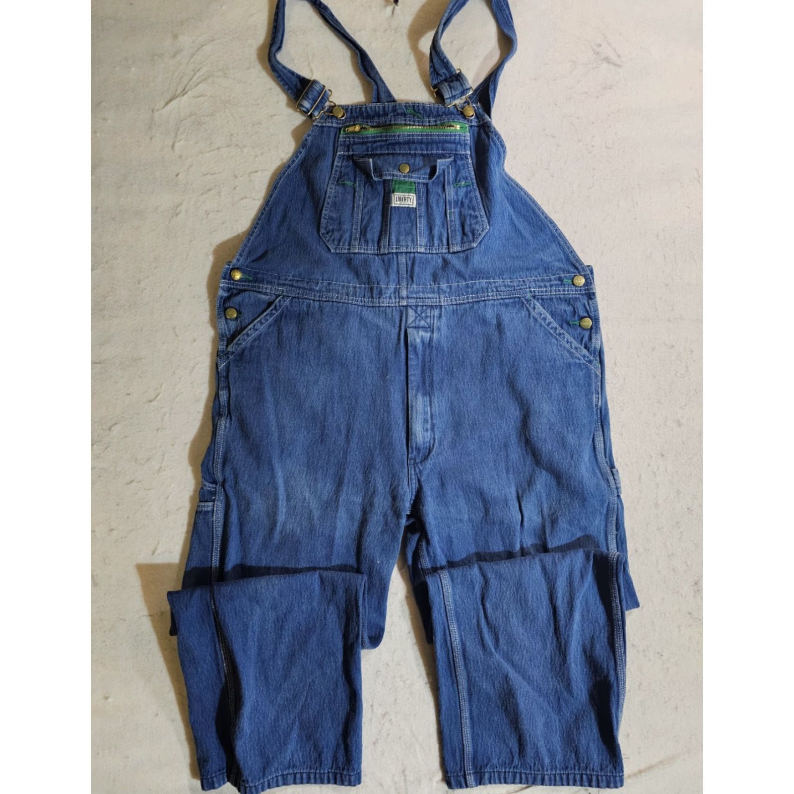 Denime VINTAGE Liberty Classic 100% Cotton Denim Overalls Mens 42x30 Made In USA Blue Jeans 5-Pocket Men Regular Size 42 Inseam 30 Vintage Mens Size US 42 / EU 58 - 2 Thumbnail
