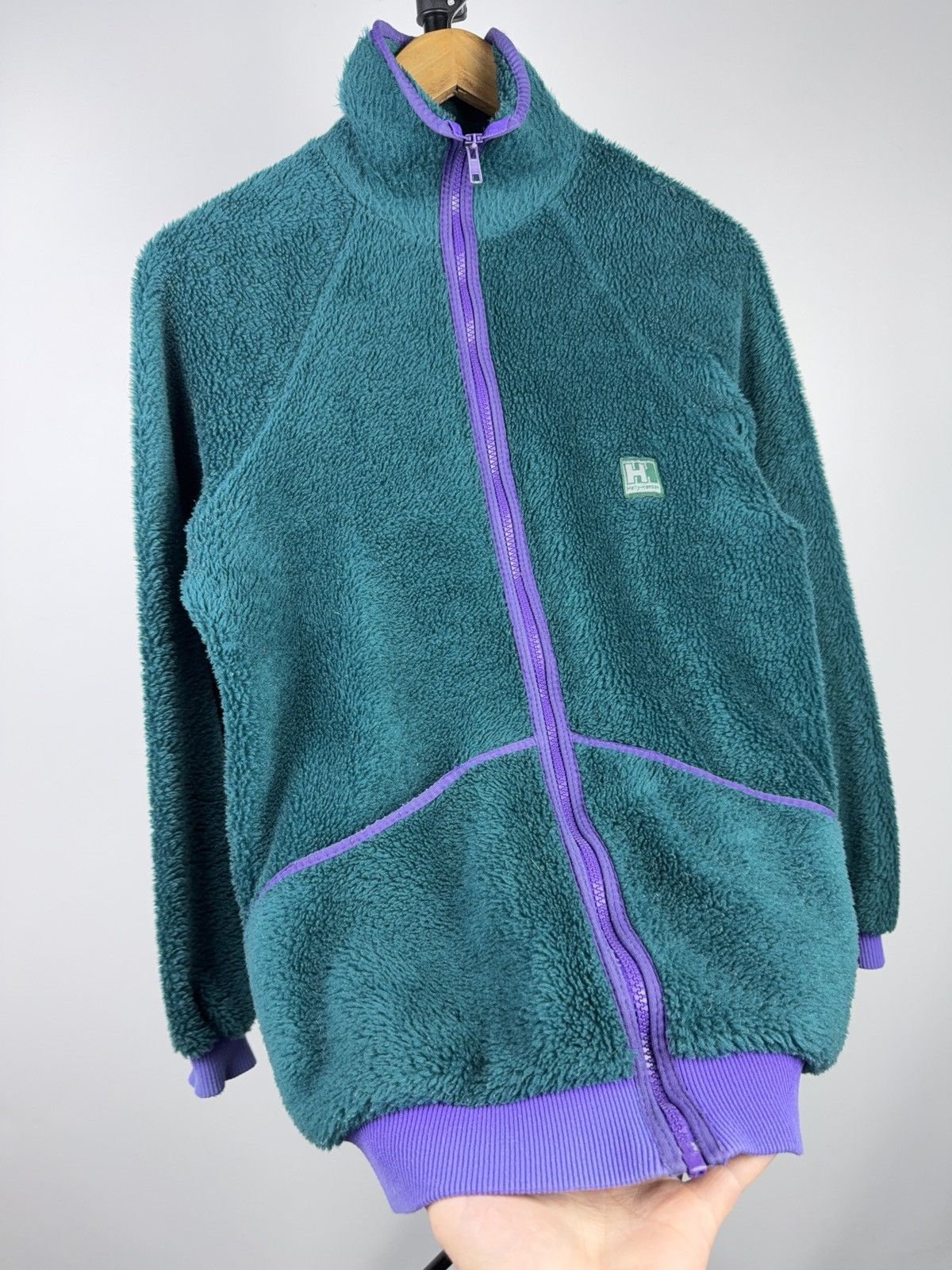 Helly Hansen Vintage Helly Hansen High Pile Fleece Jacket Green Purple Size US M / EU 48-50 / 2 - 3 Thumbnail
