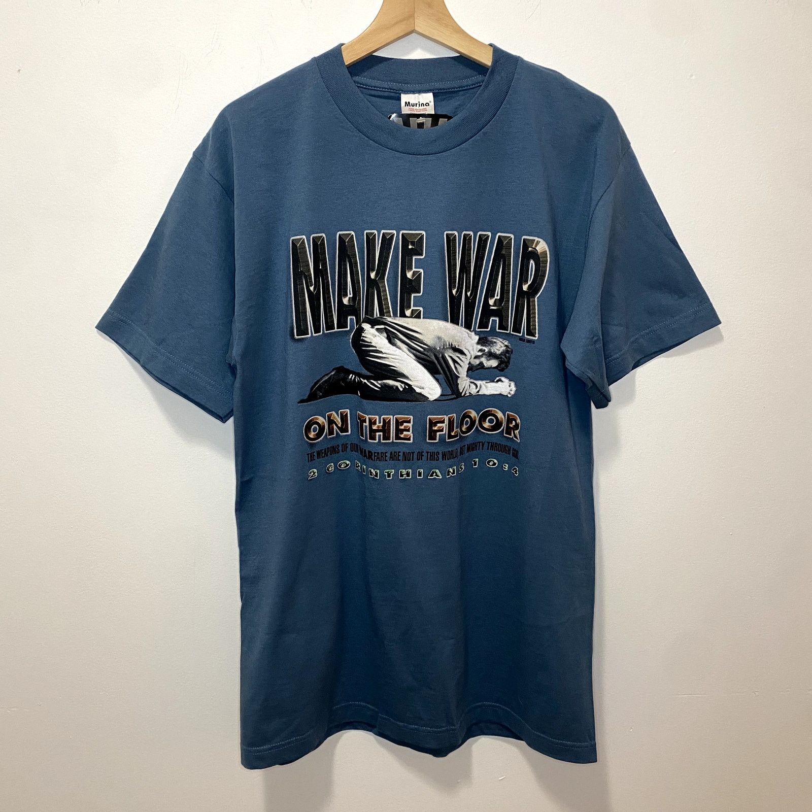 Vintage Vintage Make War to the Floor Prayer Jesus Church T Shirt Size US L / EU 52-54 / 3 - 1 Thumbnail