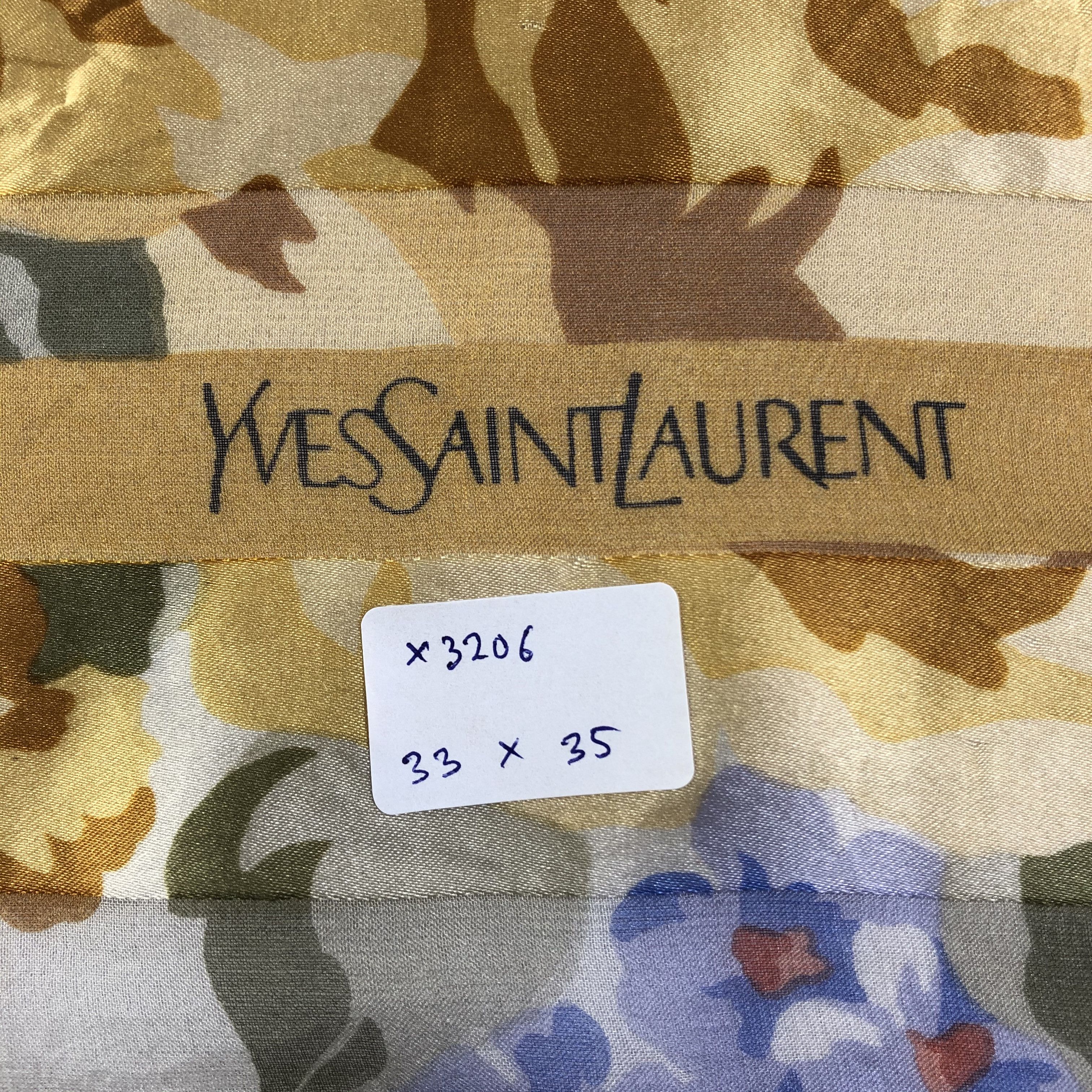 Vintage × Yves Saint Laurent Vintage Yves Saint Laurent Silk Scarf Size ONE SIZE - 6 Thumbnail